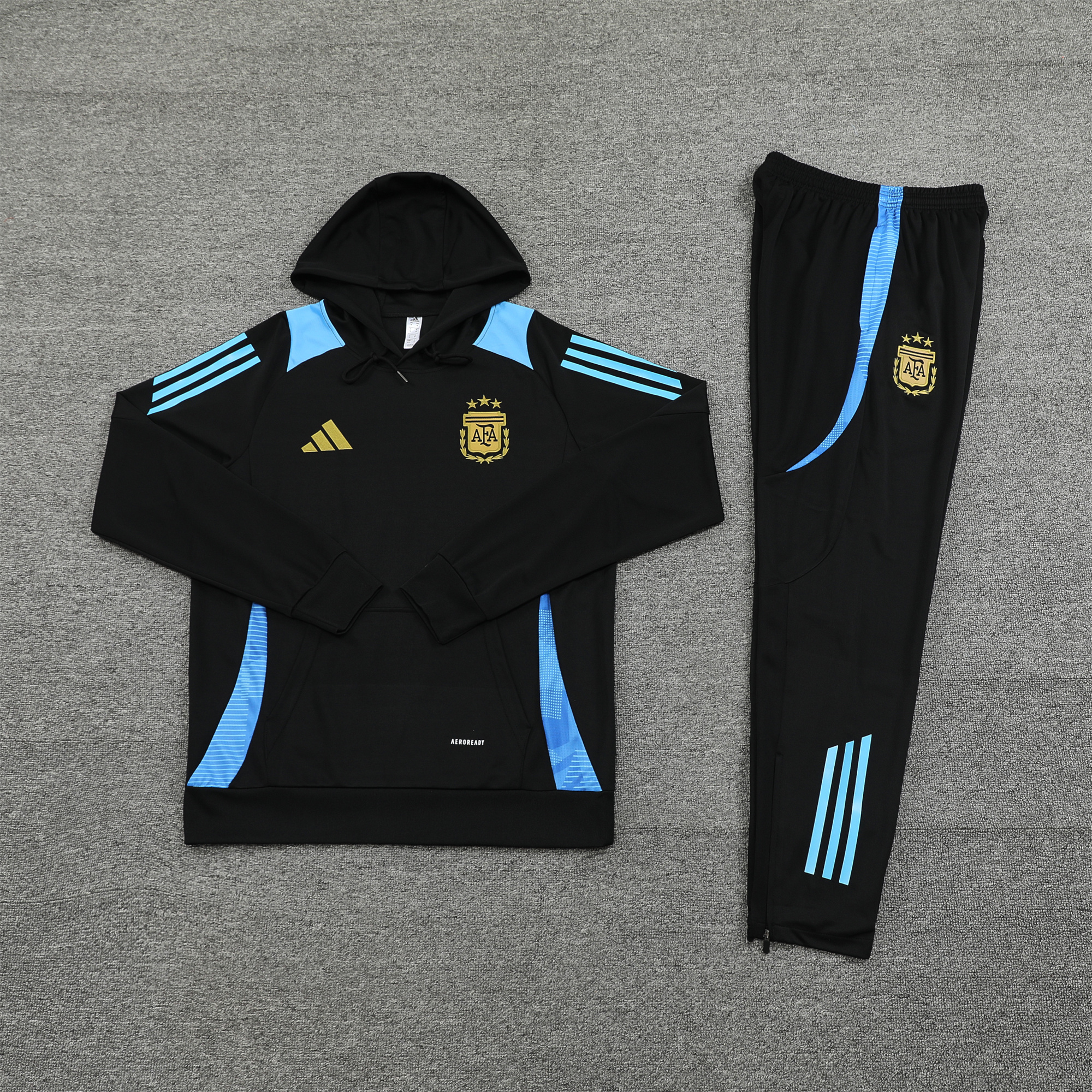 Argentina 24-25 Long Sleeve Training Set - Black Blue - UnitedFutballJersey