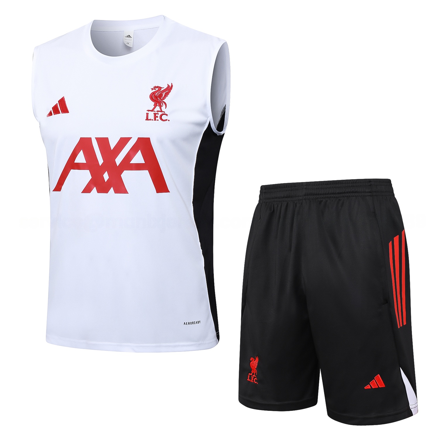 Liver.pool 25-26 Vest Training Set - White Vest & Black Shorts - UnitedFutballJersey