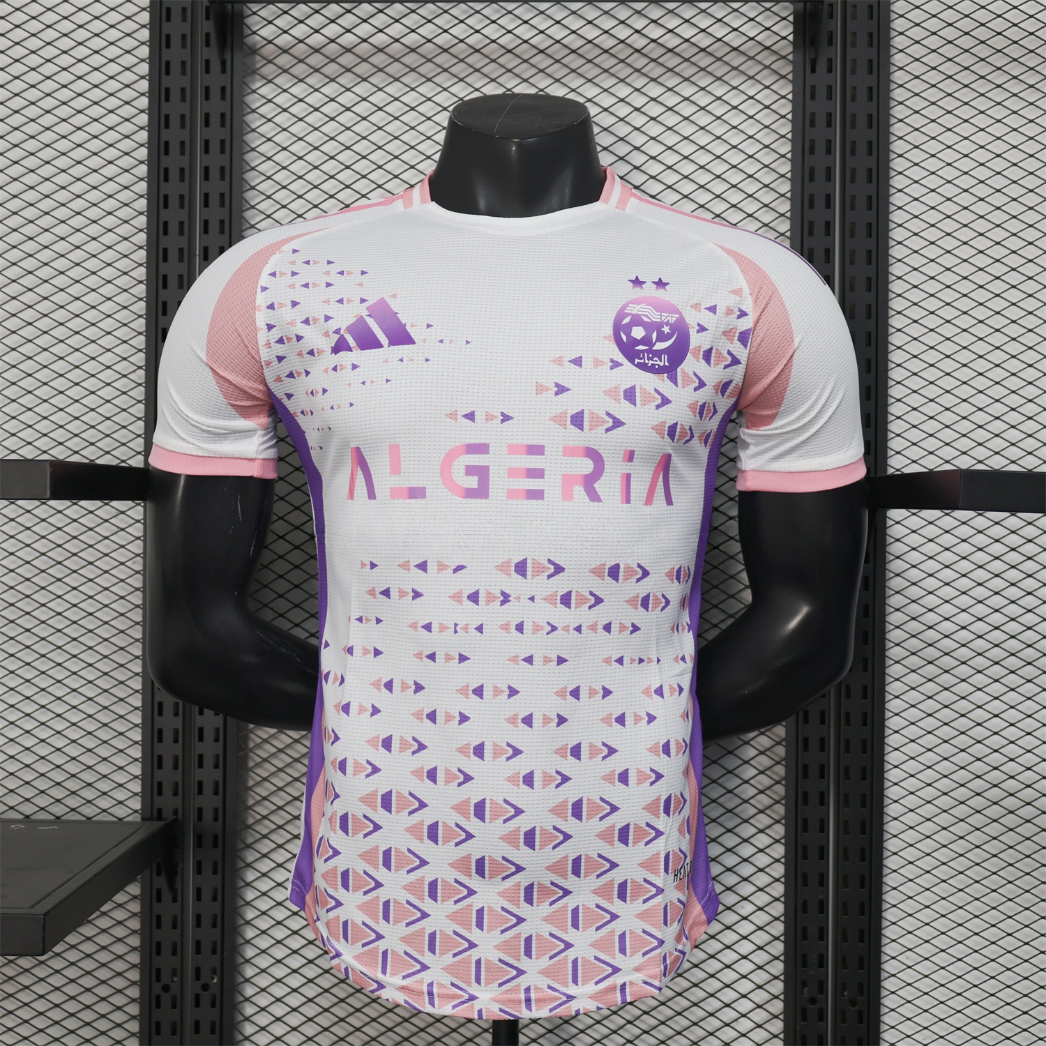 Algeria 25-26 Pink and Purple Triangle Pattern Black Jersey - Player Version - UnitedFutballJersey