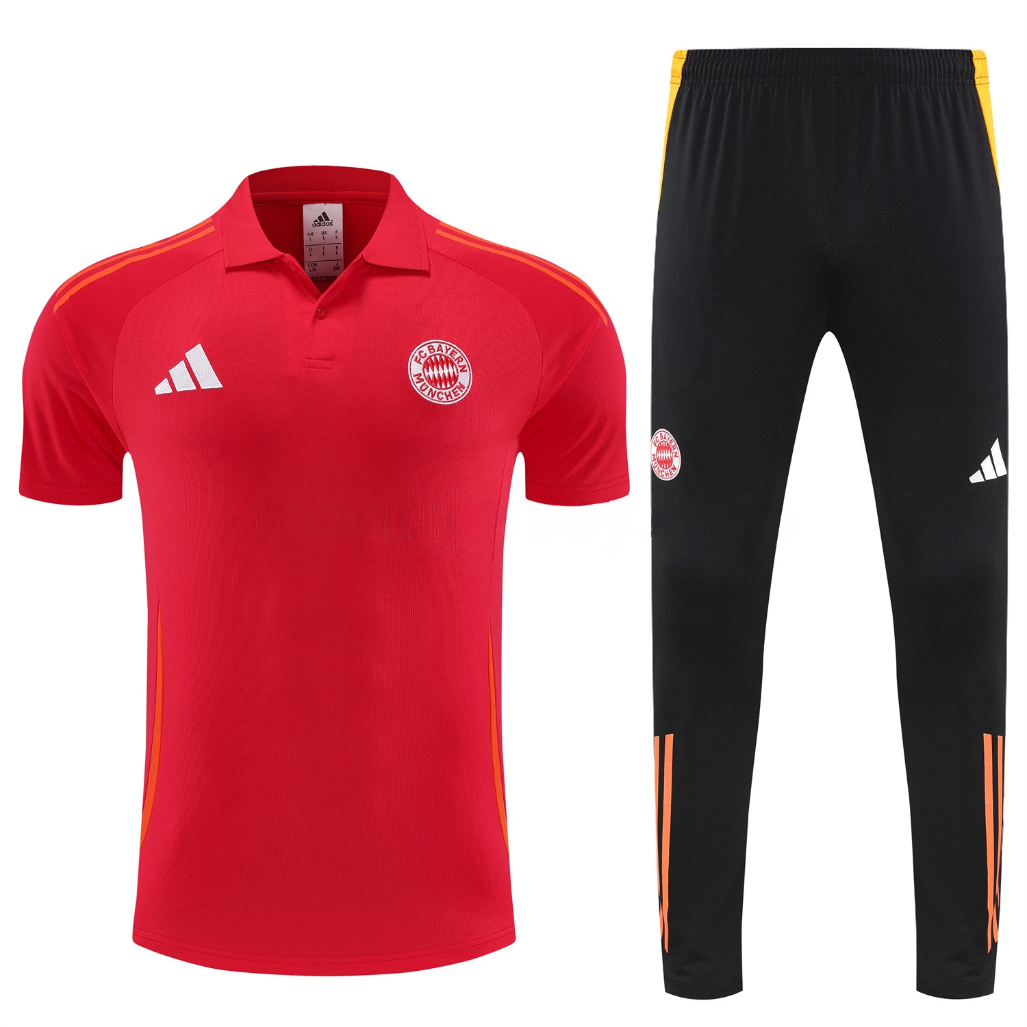 Bayern Munich 25-26 POLO Short-Sleeve Training Set - Red Top and Black Pants - UnitedFutballJersey