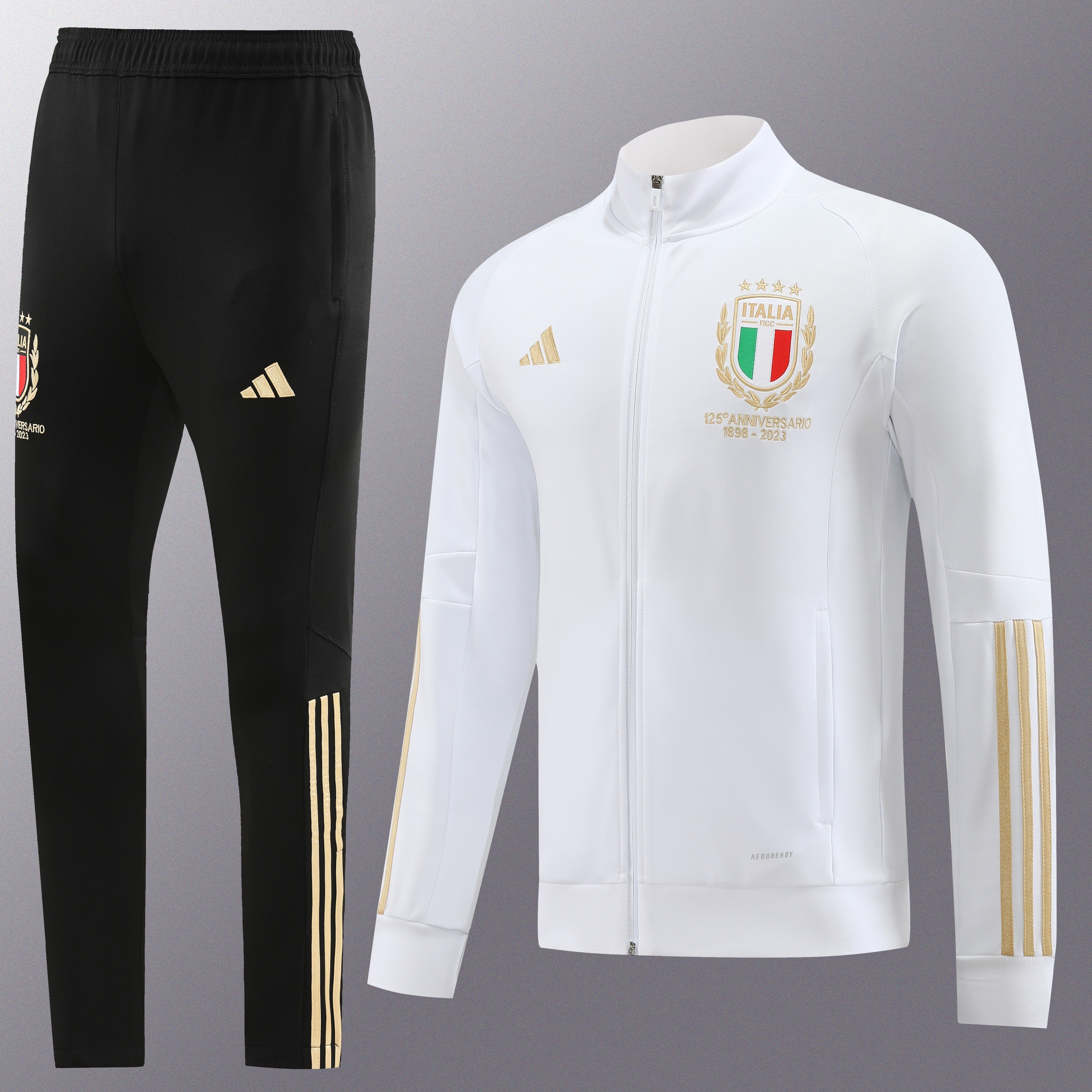 Italy 23-24 Jacket Training Tracksuit - White - UnitedFutballJersey