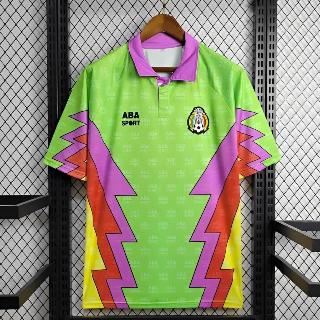 Retro Mexico 1994 Goalkeeper Green Jersey - UnitedFutballJersey