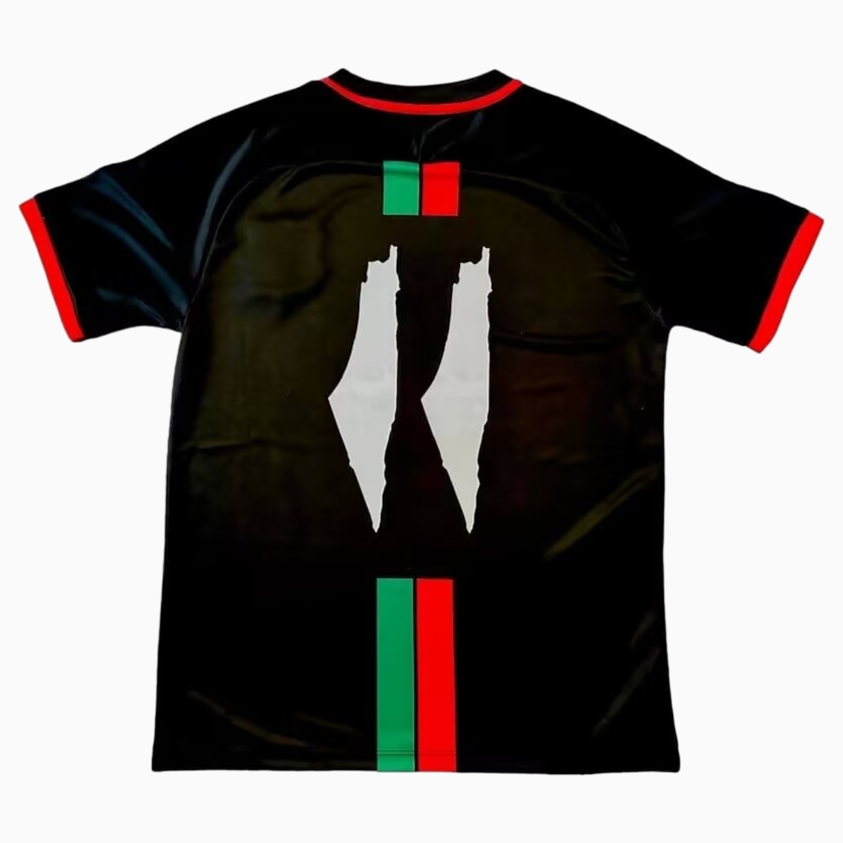 FC Palestina 24-25 Black Centre Striped Jersey with Arabic and Pattern - UnitedFutballJersey