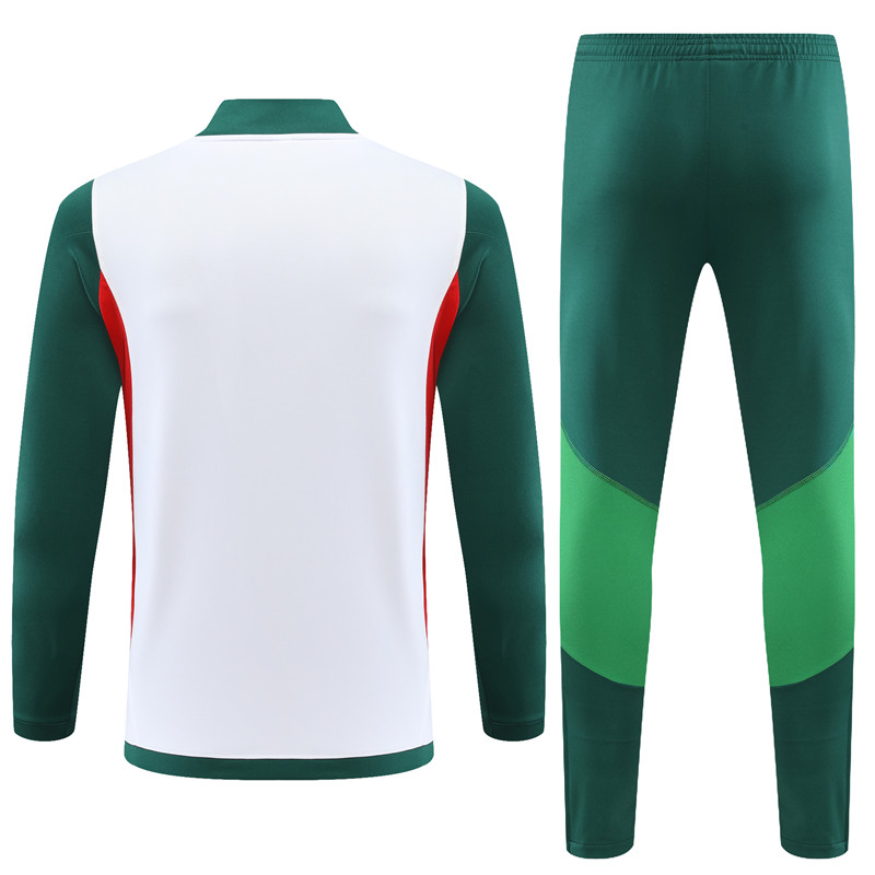 Mexico 23-24 Kids Long Sleeve Training Set White and Green - UnitedFutballJersey