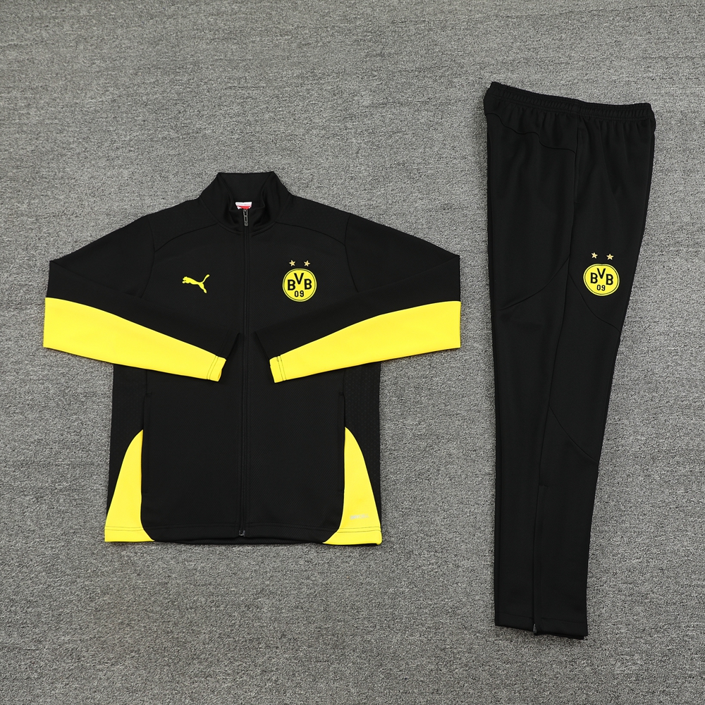Dortmund 24-25 Jacket Training Tracksuit - Black and Yellow - UnitedFutballJersey