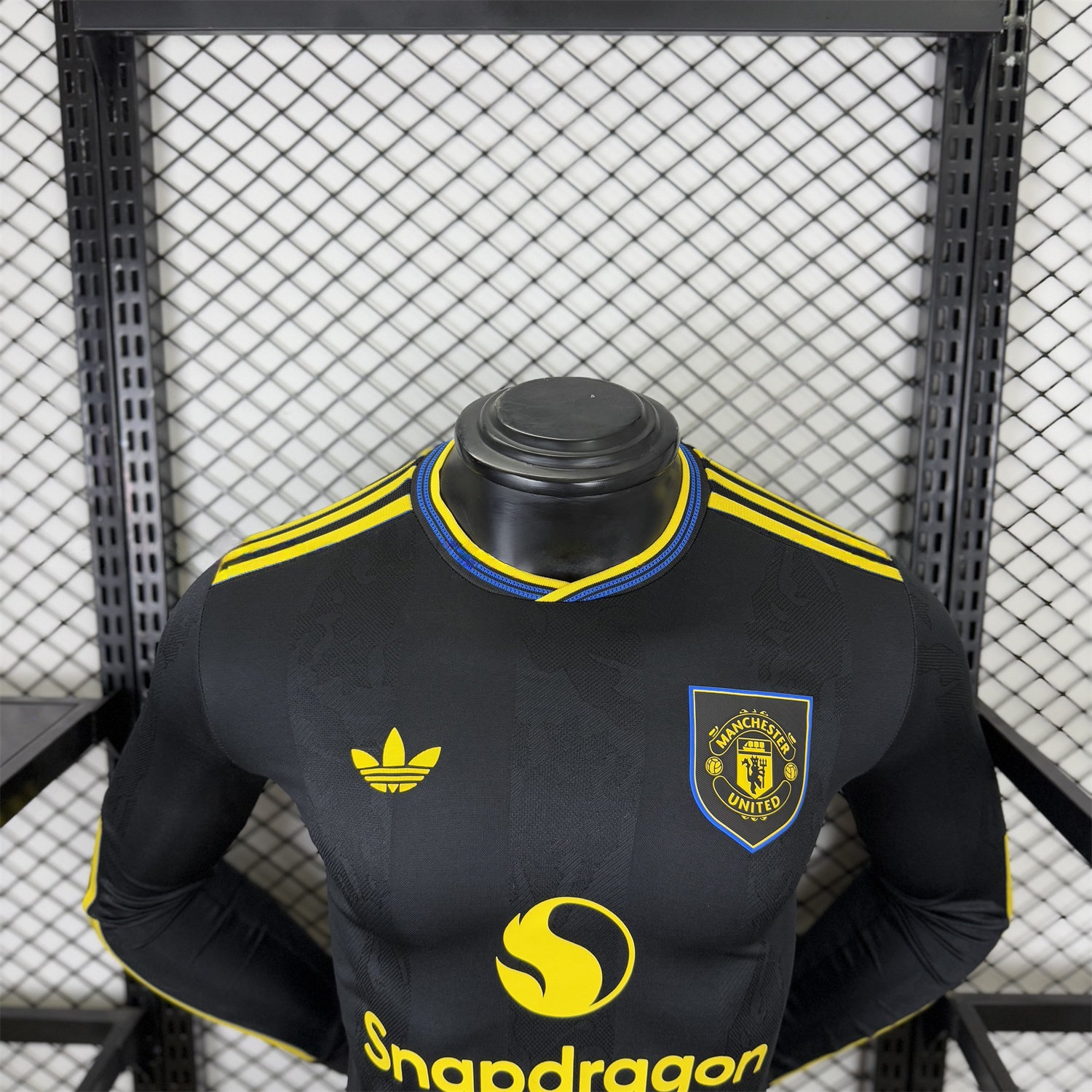 Manchester United 25-26 Third Black Long Sleeves Jersey - Player Version - UnitedFutballJersey