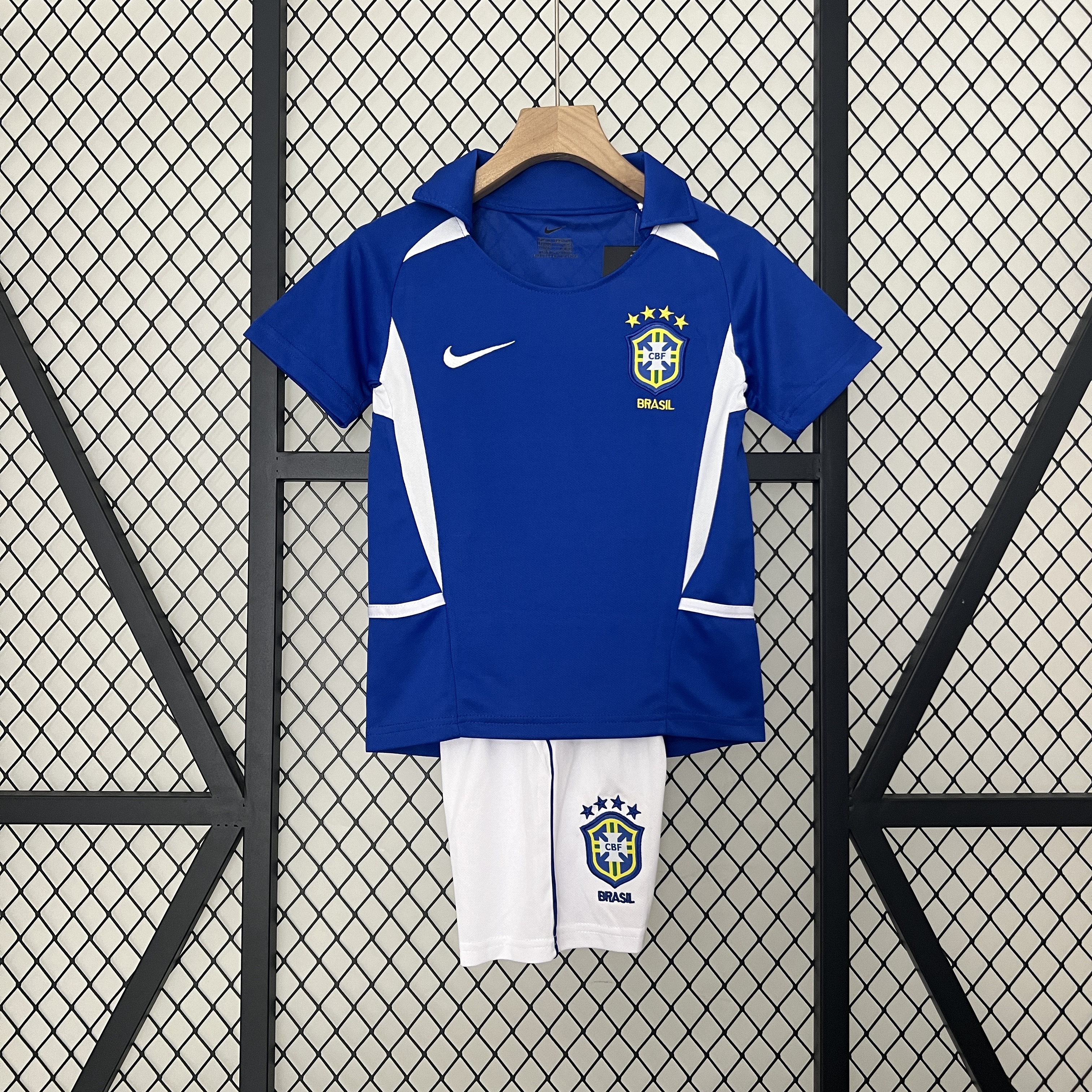 Retro Brazil 2002 Away Stadium Kids Kit - UnitedFutballJersey