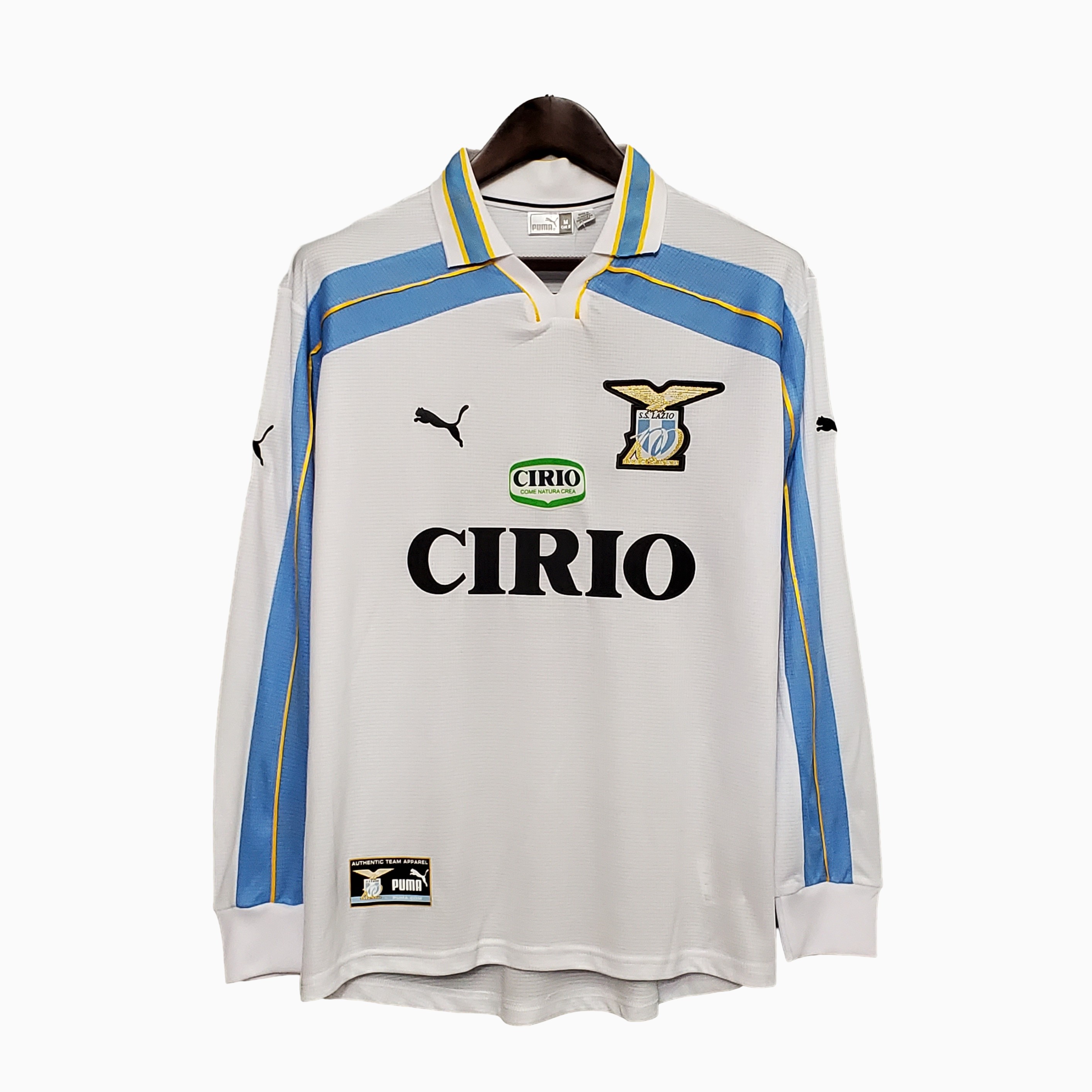 Retro Lazio 1999-00 Centenary Home Stadium Long sleeve Jersey - UnitedFutballJersey