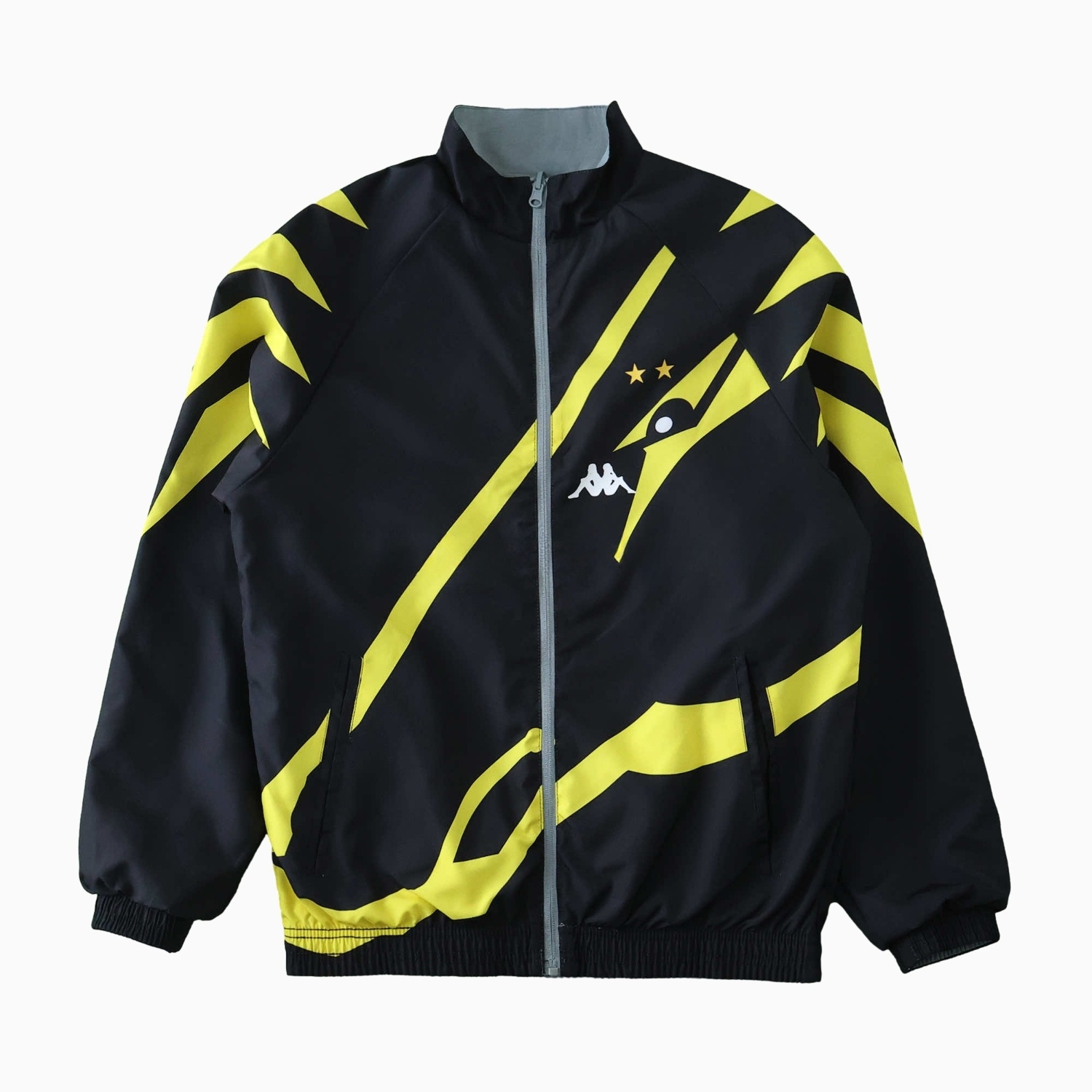 Borussia Dortmund 24-25 Retro Style Double Sided Reversible Windbreaker - Black & Grey - UnitedFutballJersey
