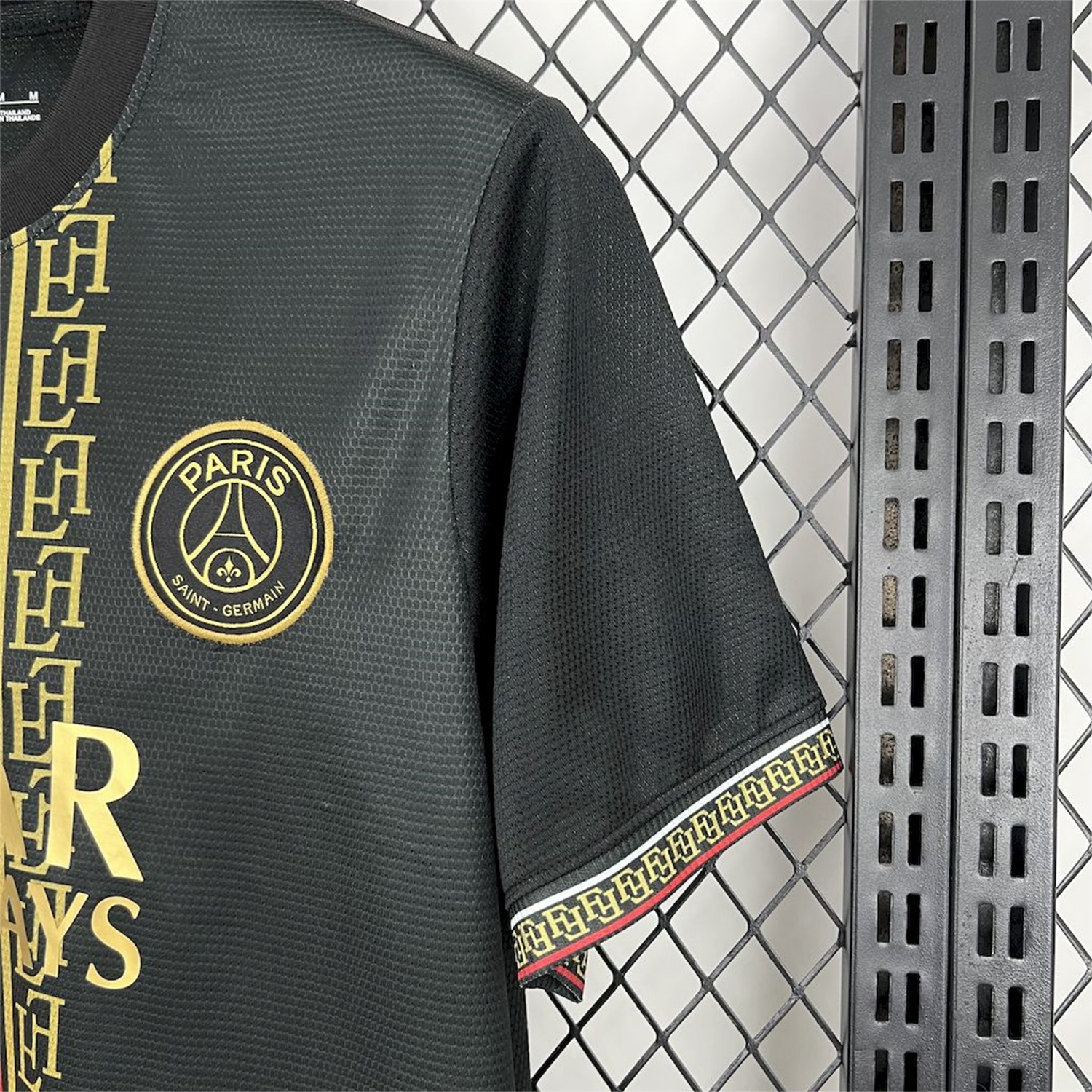 Paris Saint-Germain PSG 25-26 Red White Stripes Black Jersey - Fans Version - UnitedFutballJersey