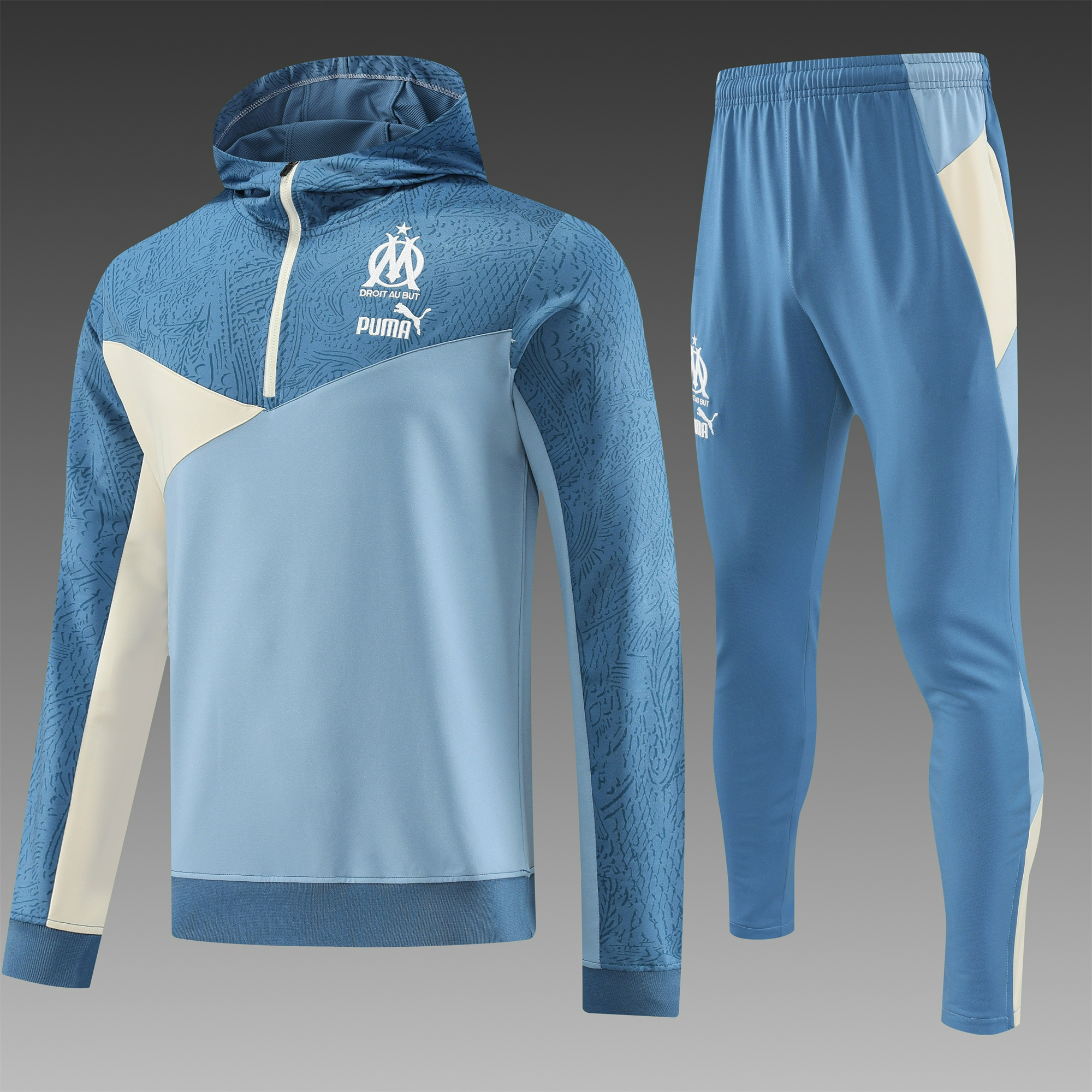 Marseille 23-24 Men's Training Hoodie + Pants - UnitedFutballJersey