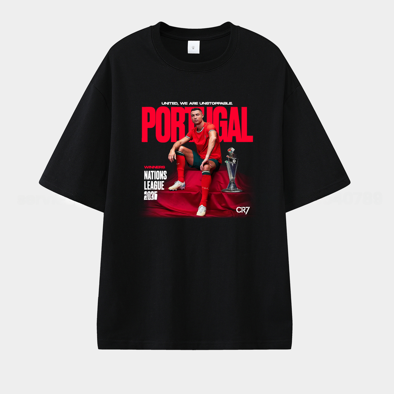 Portugal C.Ronaldo 2025 UEFA Nations League Winners Unisex Pure Cotton T-shirt - UnitedFutballJersey