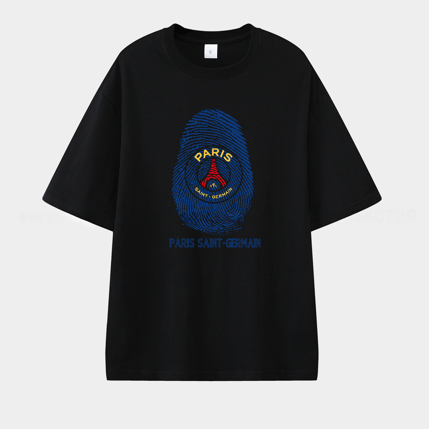 Paris Saint-Germain PSG Team Logo Fingerprint Unisex Pure Cotton T-shirt - UnitedFutballJersey