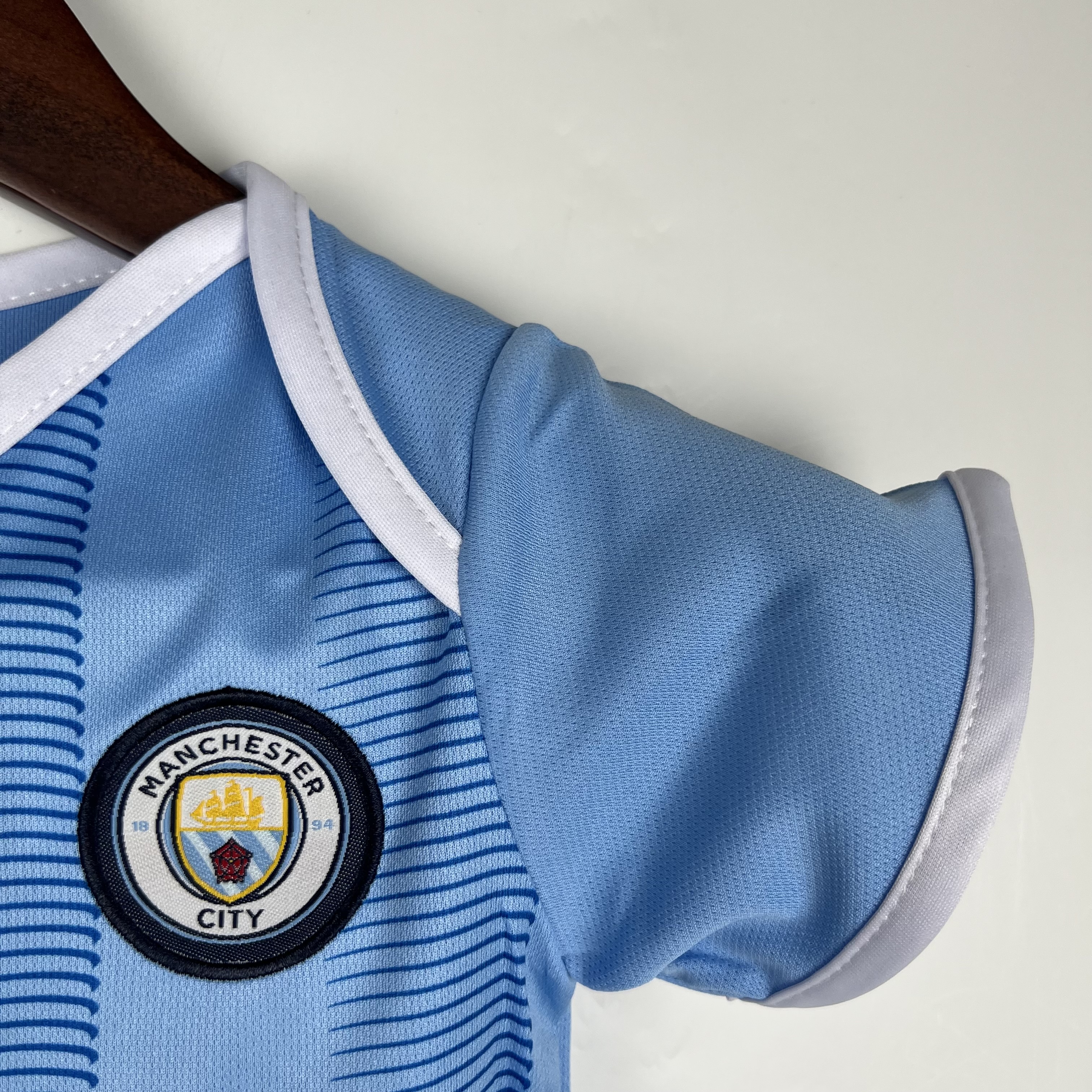 Manchester City 23-24 Home Stadium Baby Crawling Suit - UnitedFutballJersey