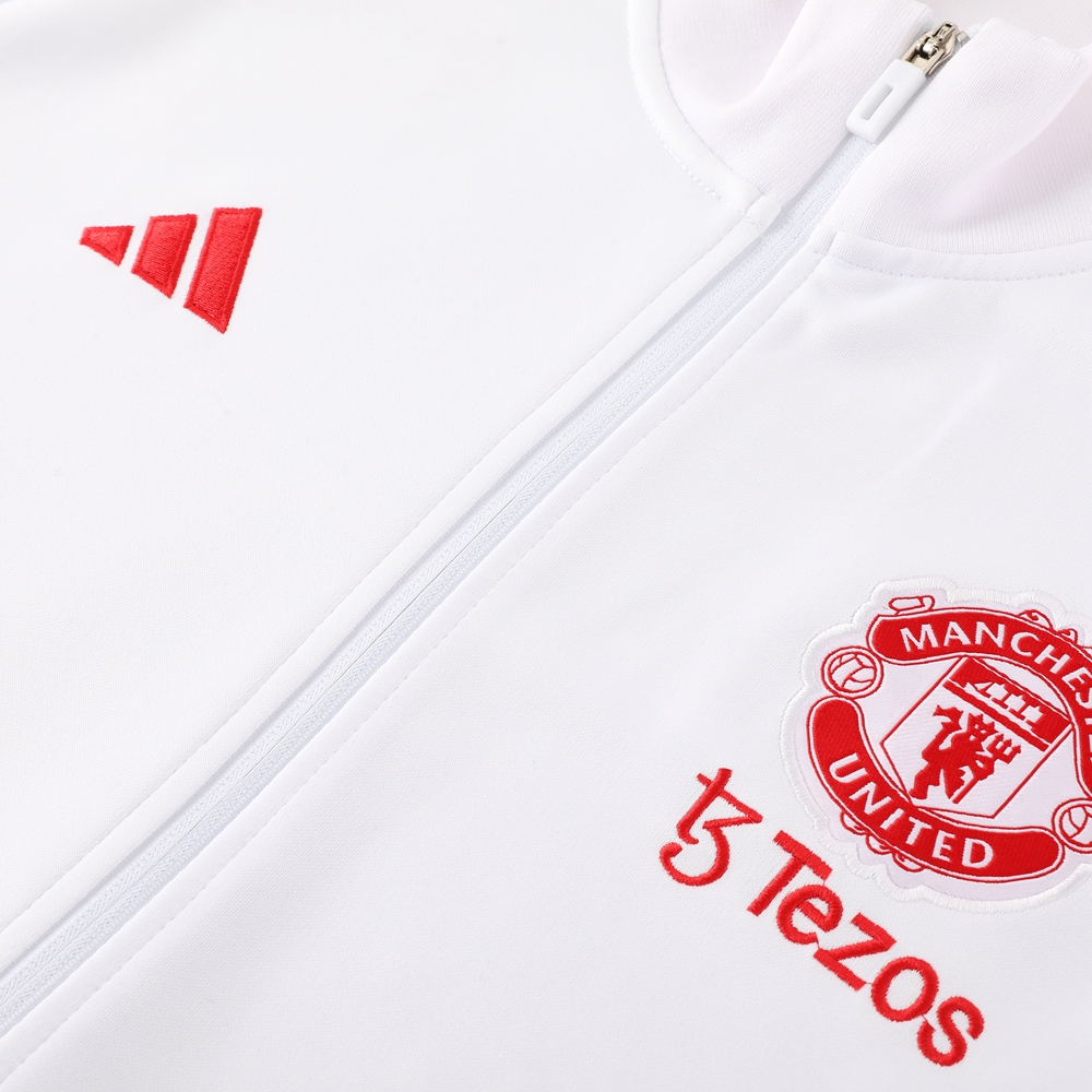 Manchester United 23-24 Jacket Training Tracksuit - White - UnitedFutballJersey