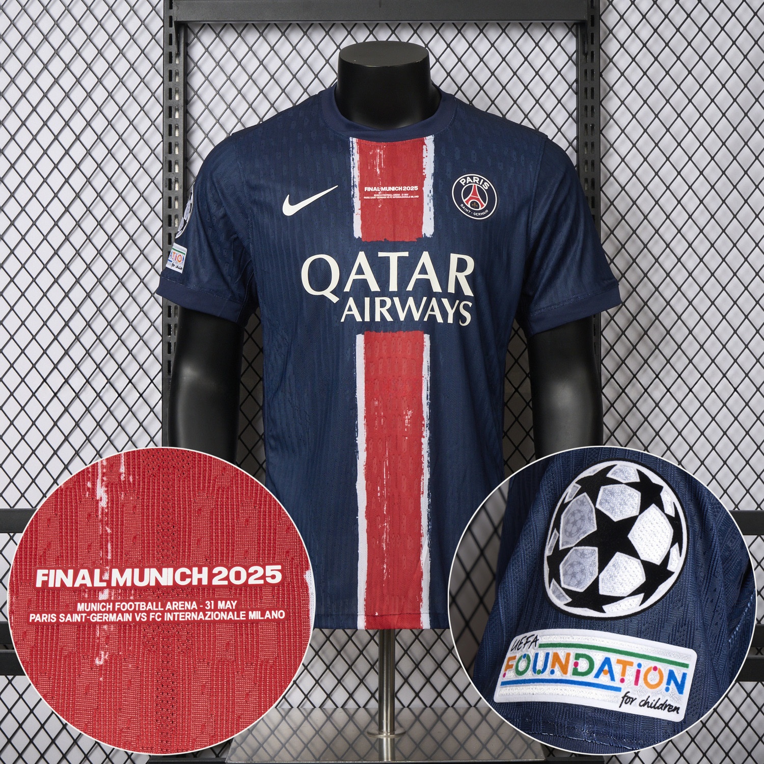 Paris Saint-Germain PSG 24-25 Home Champions League Final Jersey - Player Version - UnitedFutballJersey