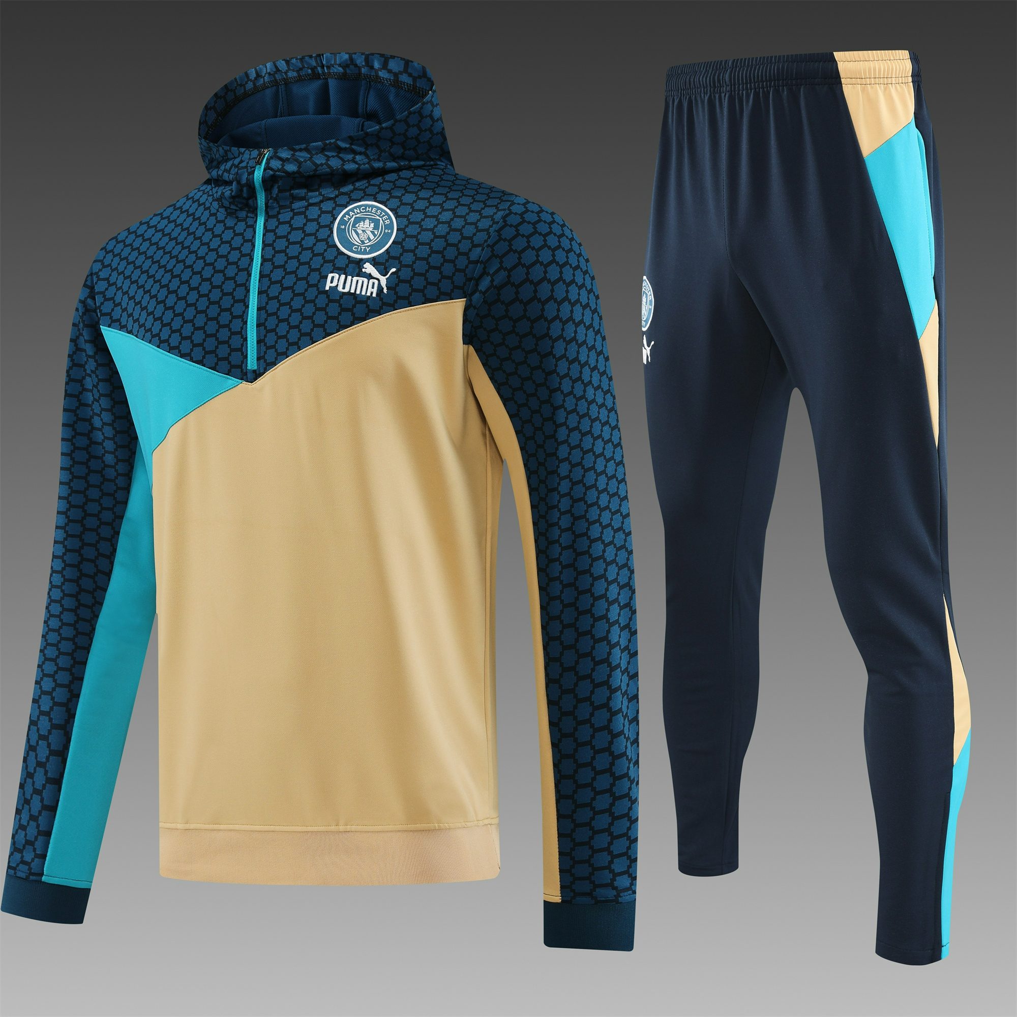 Manchester City 23-24 Men's Training Hoodie + Pants - UnitedFutballJersey