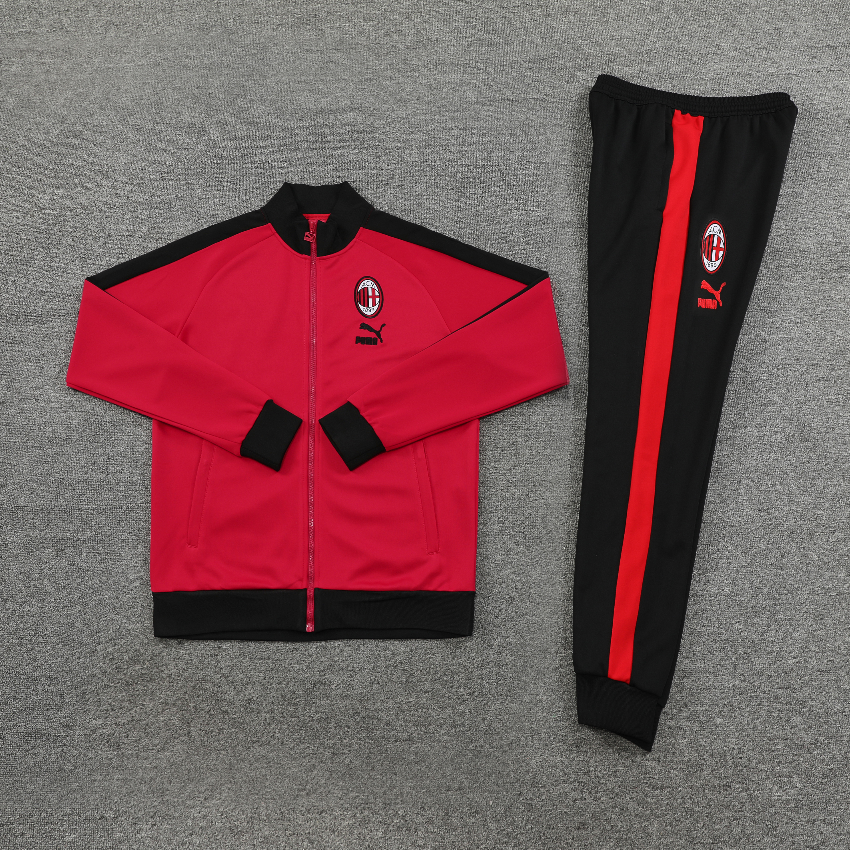 23-24 AC Milan Red Jacket Suit - UnitedFutballJersey