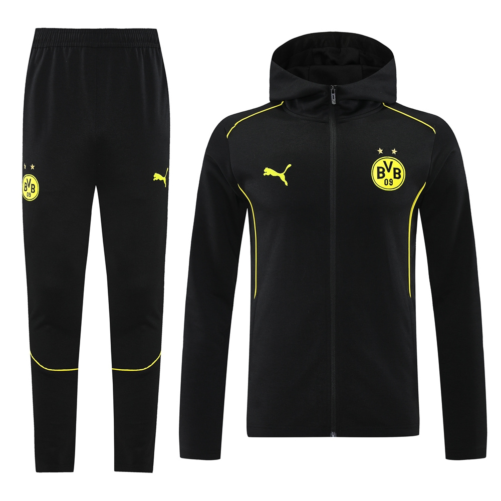 Dortmund 24-25 Training Hoodie Set - Black Hoodie and Pants - UnitedFutballJersey