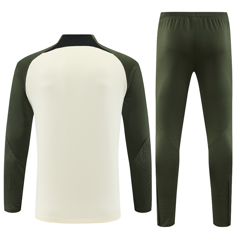B.A.R.S.A 23-24 Kids Long Sleeve Training Set Beige White - UnitedFutballJersey