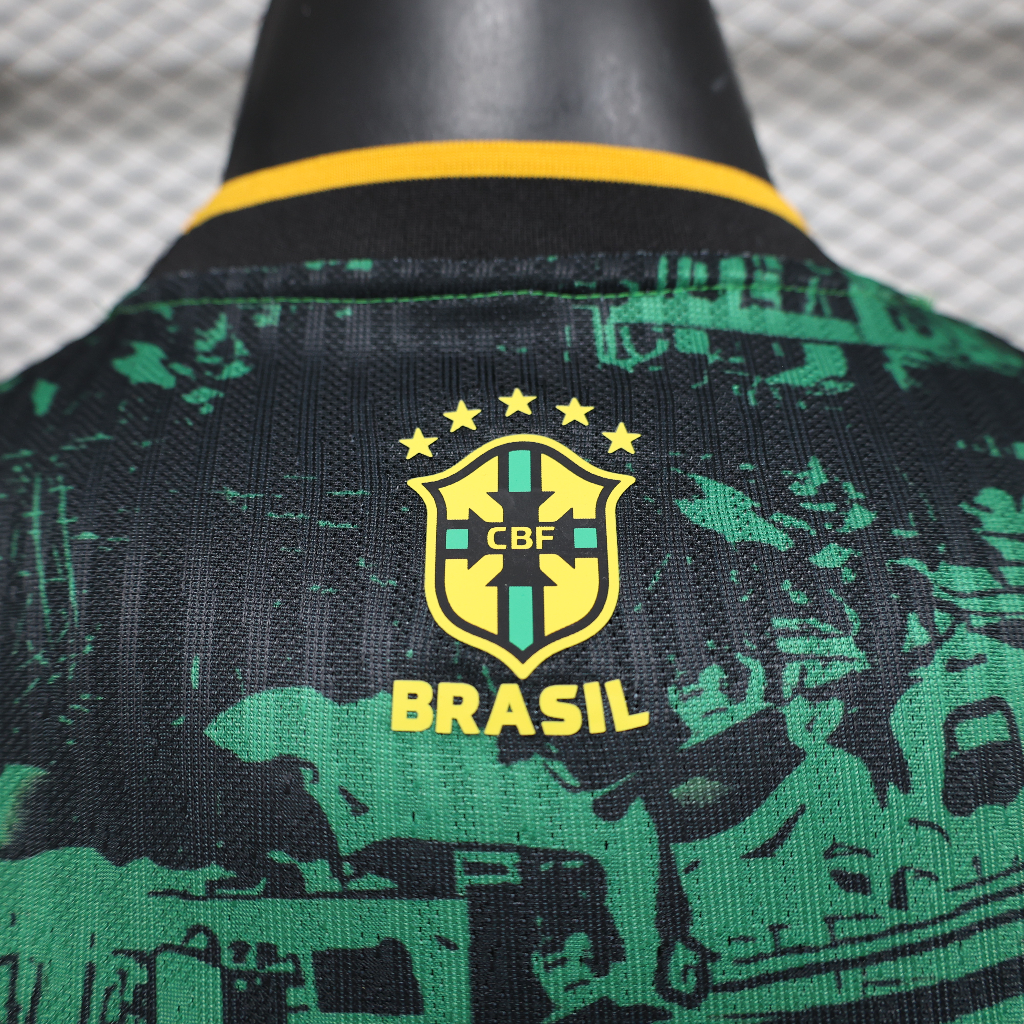 Brazil 2024 Black and Green Church Jersey - Player Version - UnitedFutballJersey