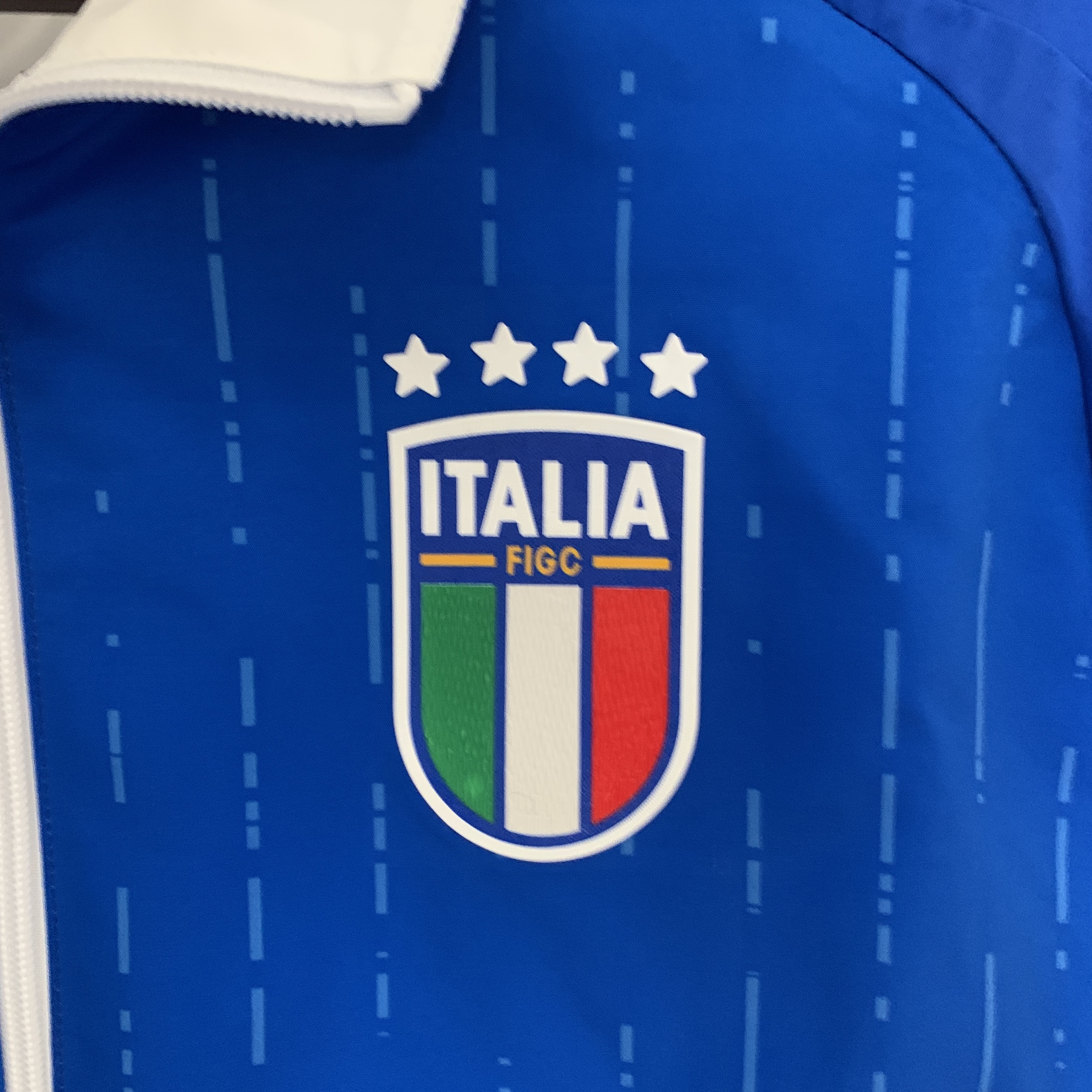 Italy 23-24 Double Sided Windbreaker - Blue & White - UnitedFutballJersey