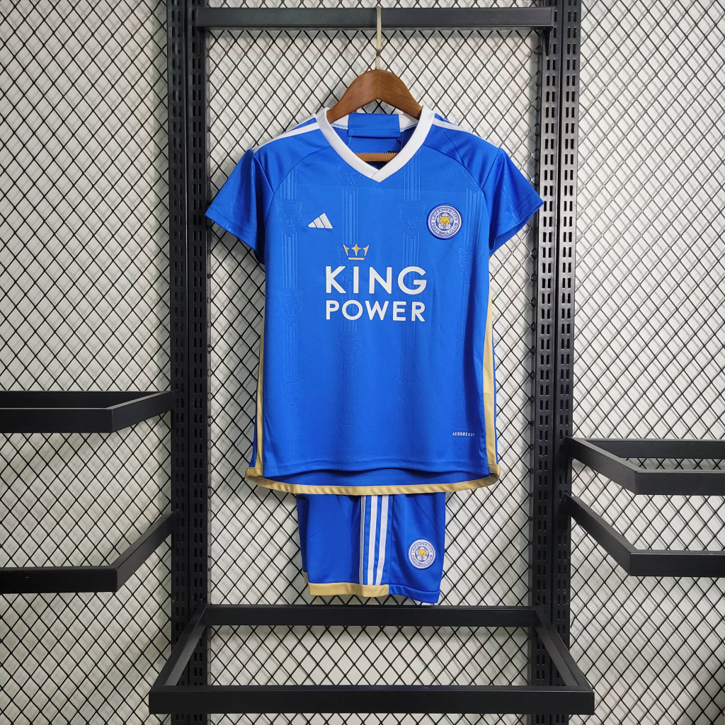 Leicester city 23-24 Home Stadium Kids Kit - UnitedFutballJersey