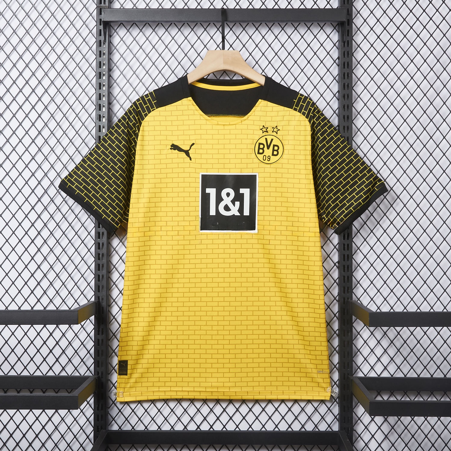 Dortmund 25-26 Pre-Match Training Yellow Brickwork Pattern Jersey - Fans Version - UnitedFutballJersey
