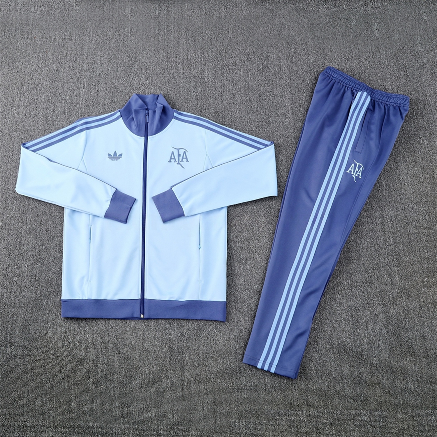 Argentina 24-25 Throwback Jacket Training Tracksuit - Light Blue Jackets & Blue Pants - UnitedFutballJersey