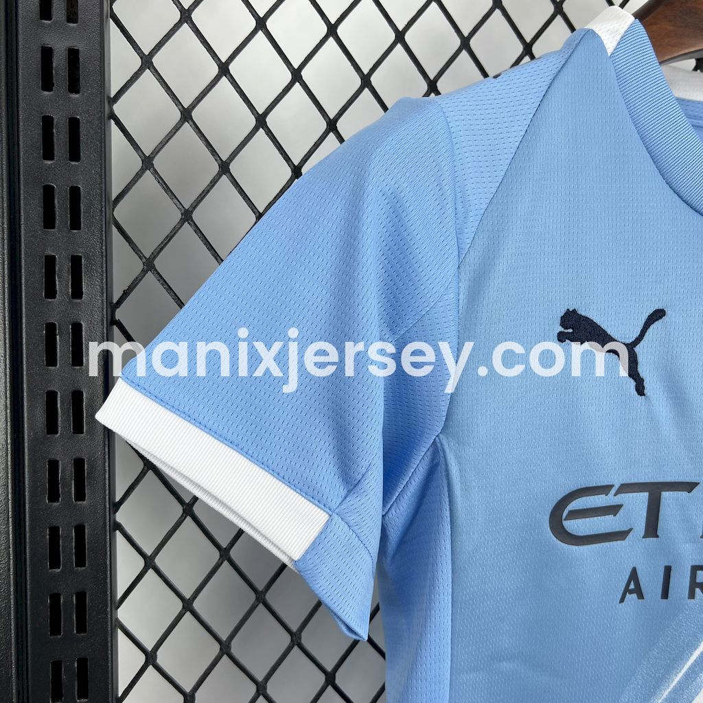 Manchester City 25-26 Home Kids Kit - UnitedFutballJersey
