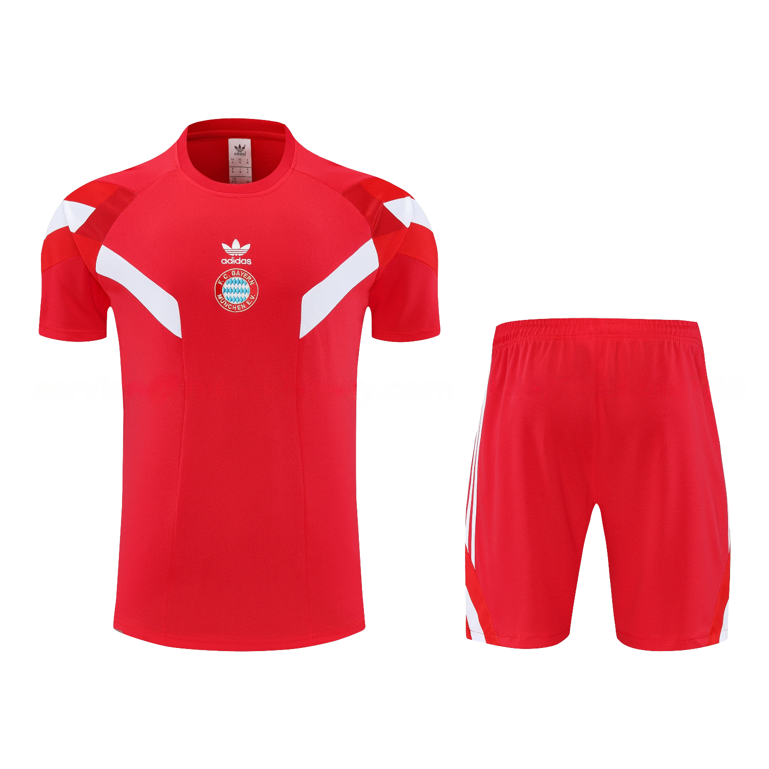 Bayern Munich 25-26 Short-Sleeve Training Set - Red Top & Red Shorts - UnitedFutballJersey