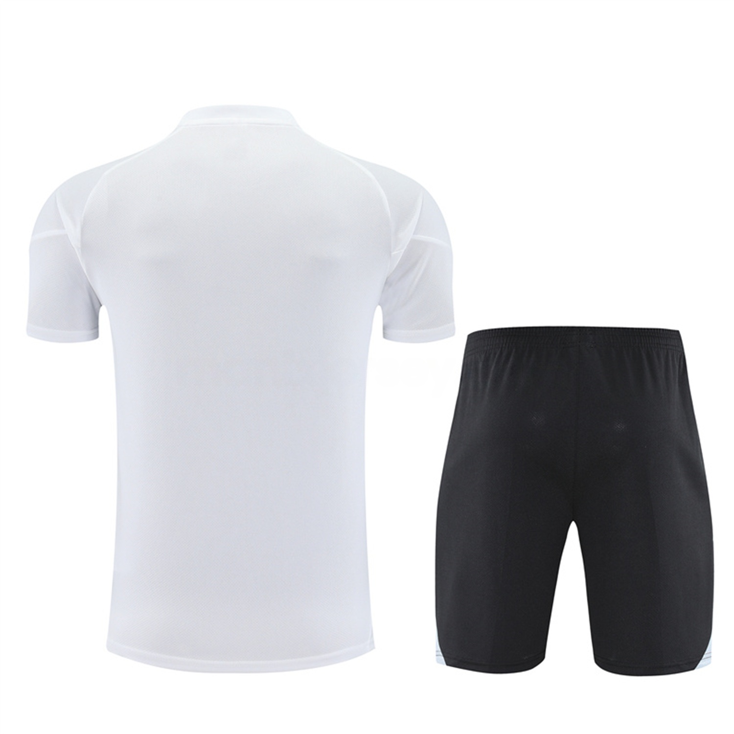 INT M.A.M 25-26 Kids Short-Sleeve Training Set - White Top and Black Shorts - UnitedFutballJersey