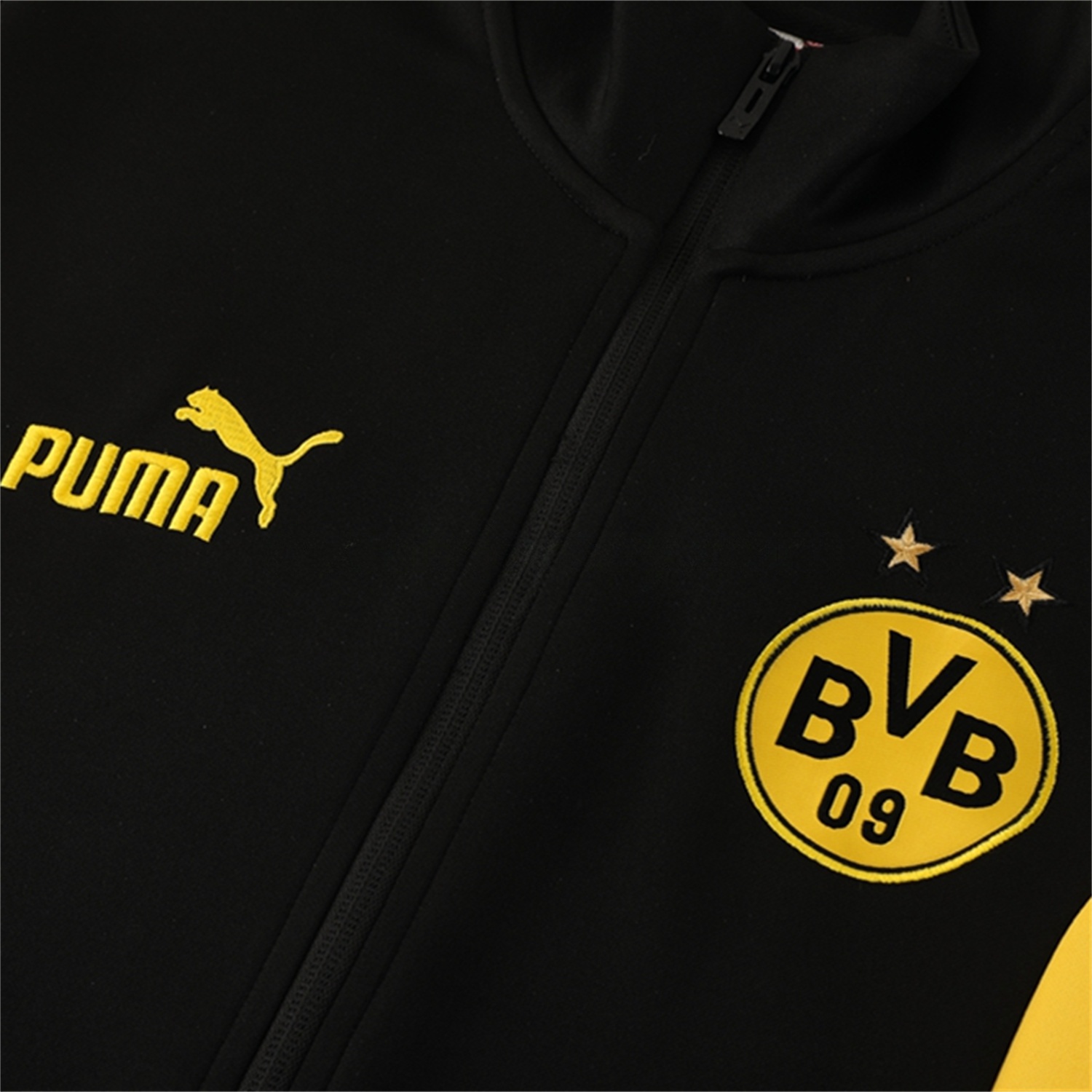 Dortmund 25-26 Jacket Training Tracksuit - Black top & Black Pants - UnitedFutballJersey