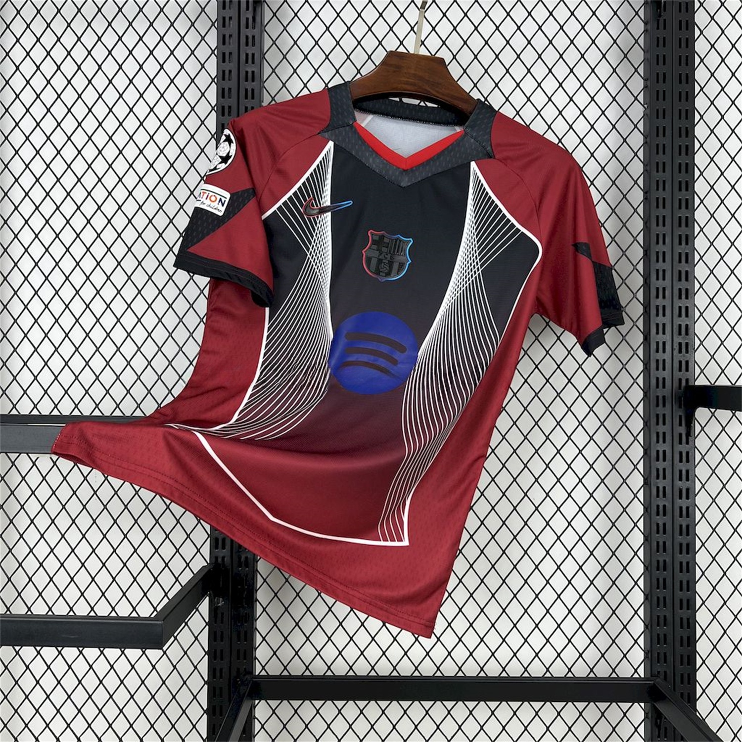 Barcelona 25-26 T90 Red Black Gradient and White Lines Special Jersey - Fans Version - UnitedFutballJersey