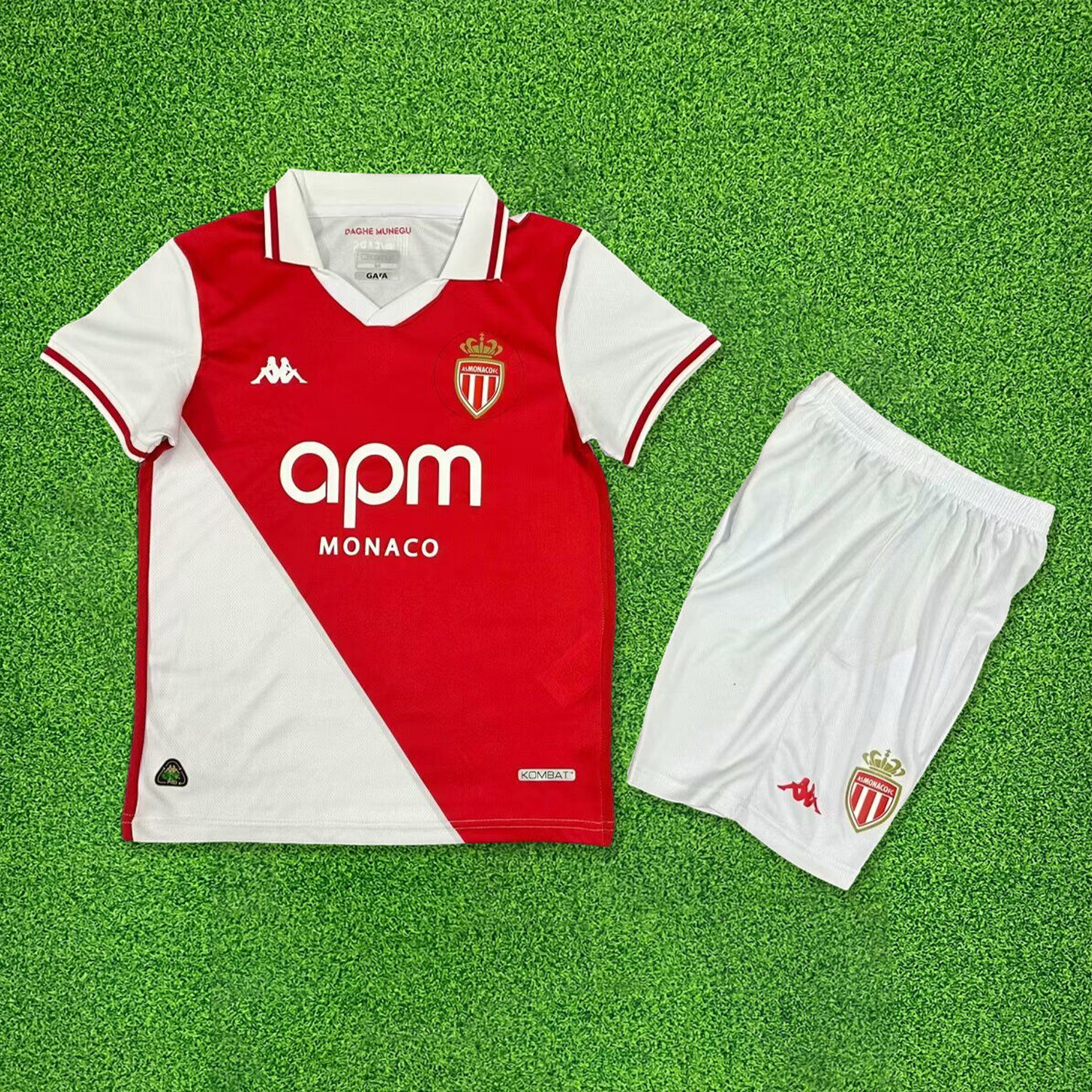 AS Monaco 24-25 Home Kids Kit - UnitedFutballJersey