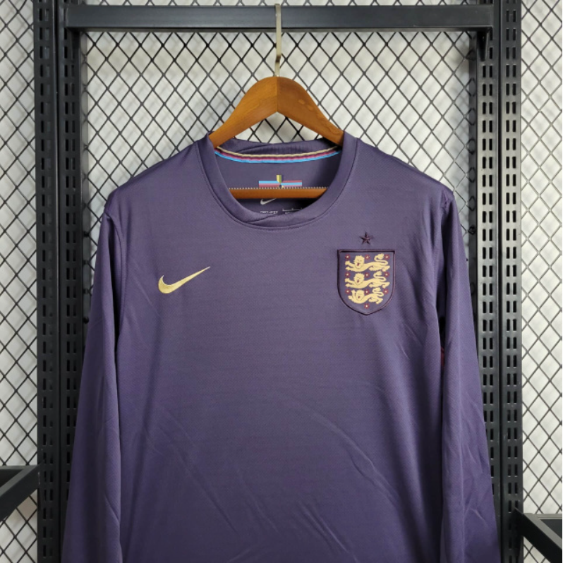 England 2024 Away Stadium Long Sleeve Jersey - Fans Version - UnitedFutballJersey