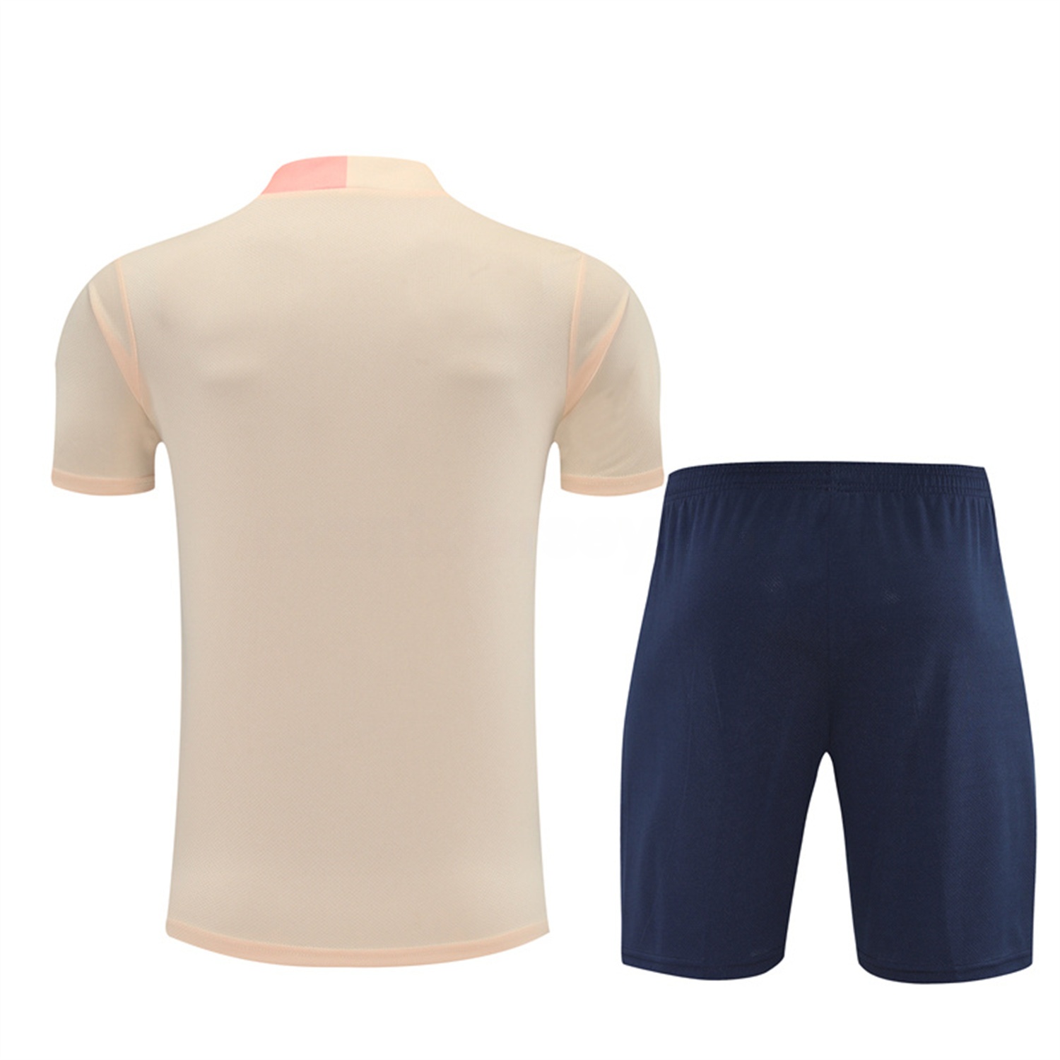 Barcelona 25-26 Short-Sleeve Training Set - Beige Top & Blue Shorts - UnitedFutballJersey