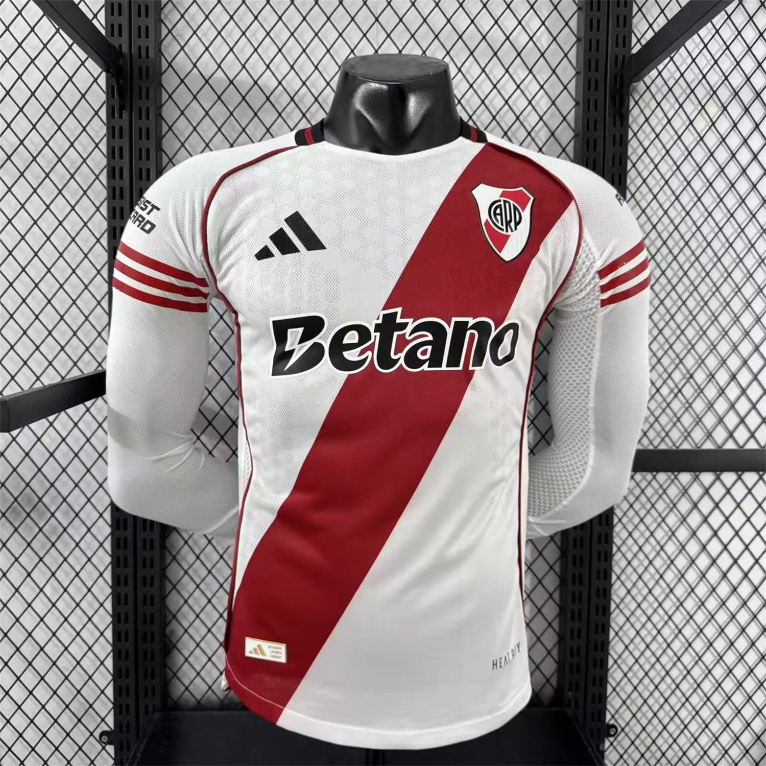 River Plate 25-26 Home Long Sleeves Jersey with New Sponsors - Player Version - UnitedFutballJersey