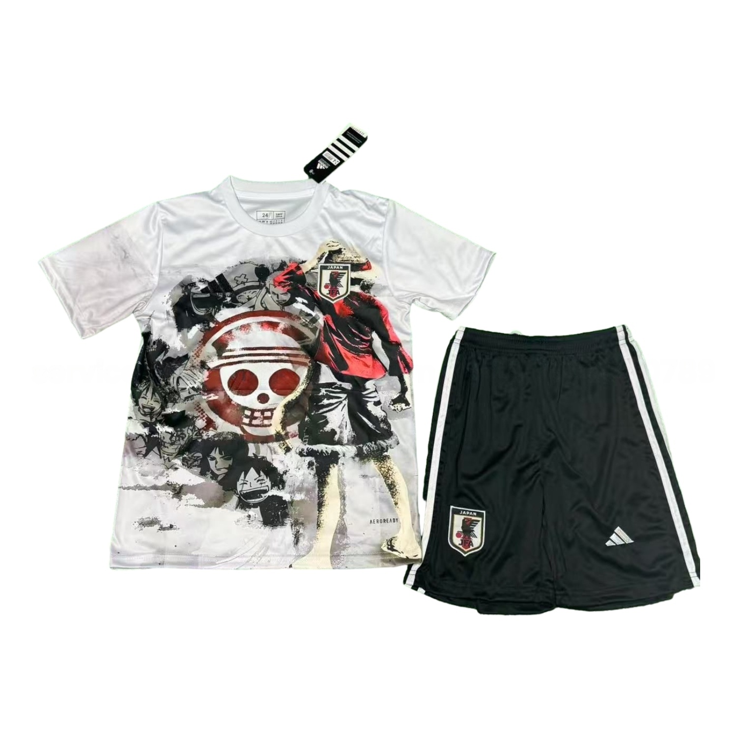 Japan 25-26 Luffy And Skull White Special Kids Kit - UnitedFutballJersey