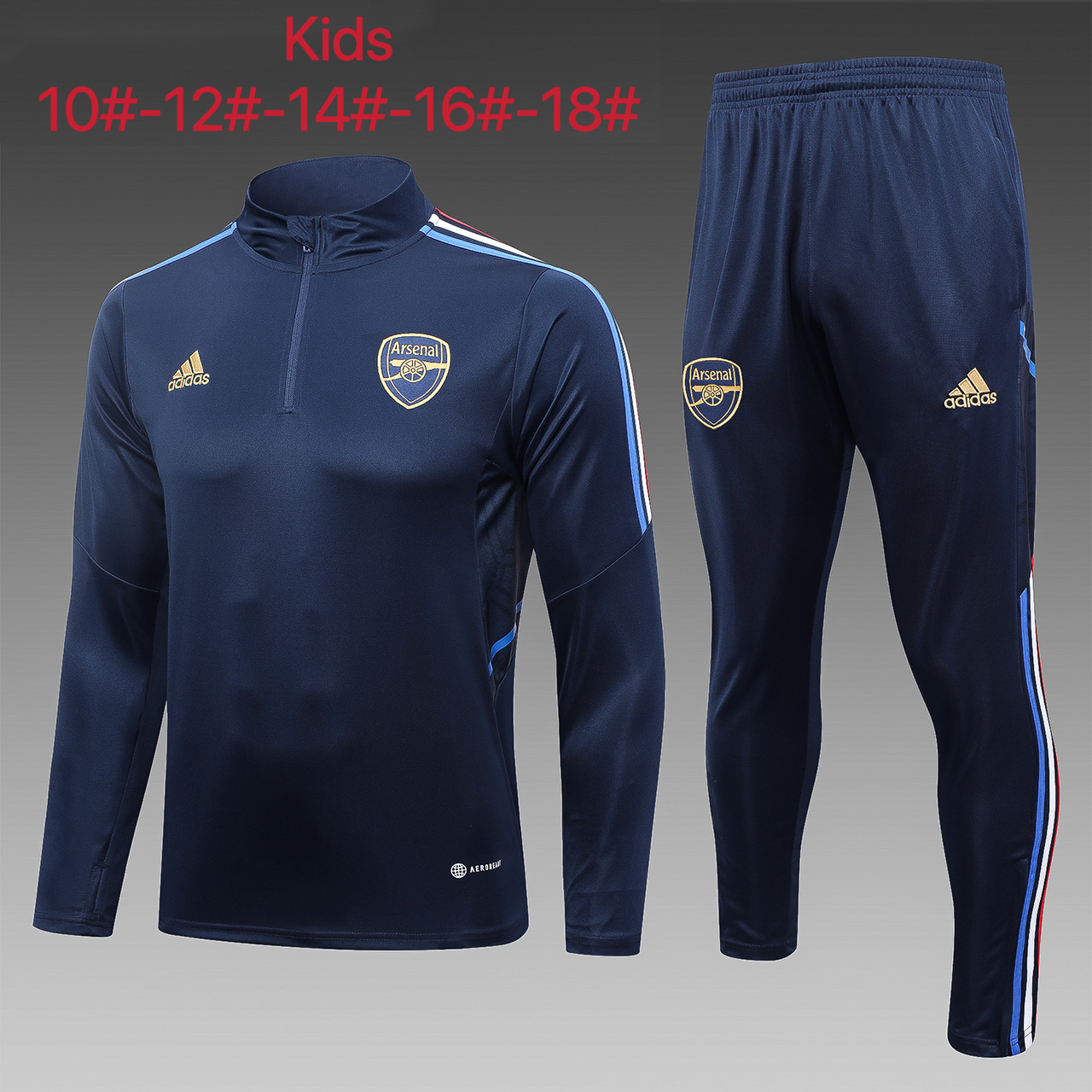 Arsenal 23-24 Kids Long Sleeve Training Set Royal Blue - UnitedFutballJersey