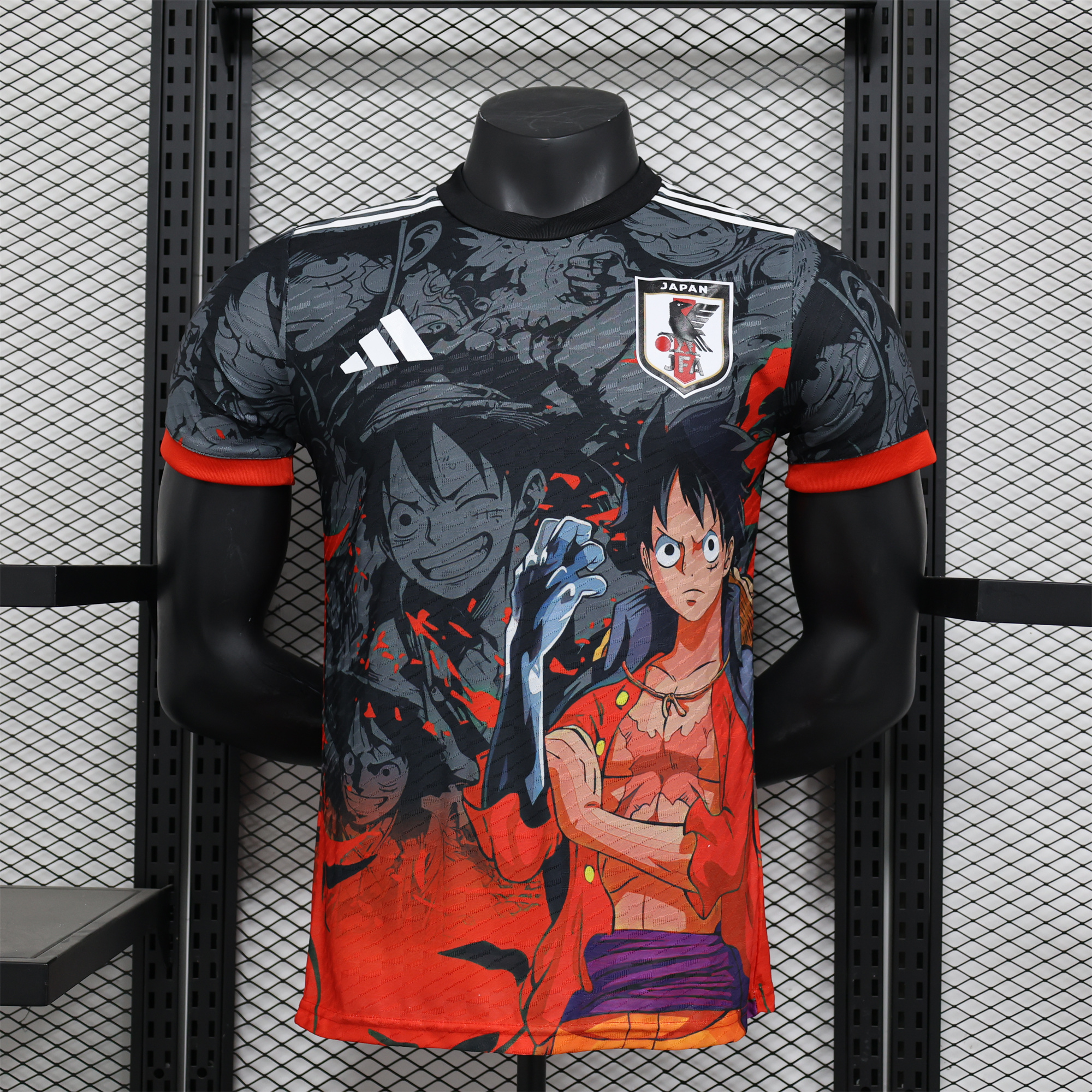 Japan 2024 ONE PIECE Luffy Special Edition Black Jersey - Player Version - UnitedFutballJersey