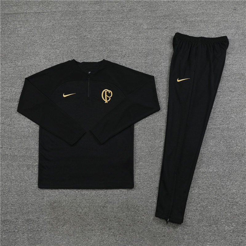 Sport Club Corinthians Paulista 23-24 Long Sleeve Training Set -Black - UnitedFutballJersey