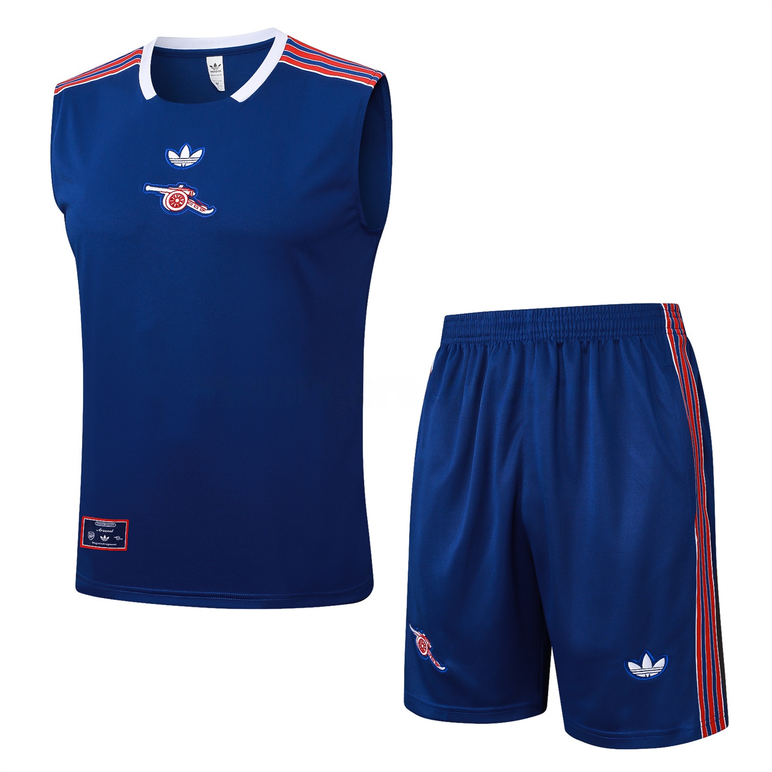 Arsenal 25-26 Throwback Trefoil Vest Training Set - Royal Blue Vest and Shorts - UnitedFutballJersey