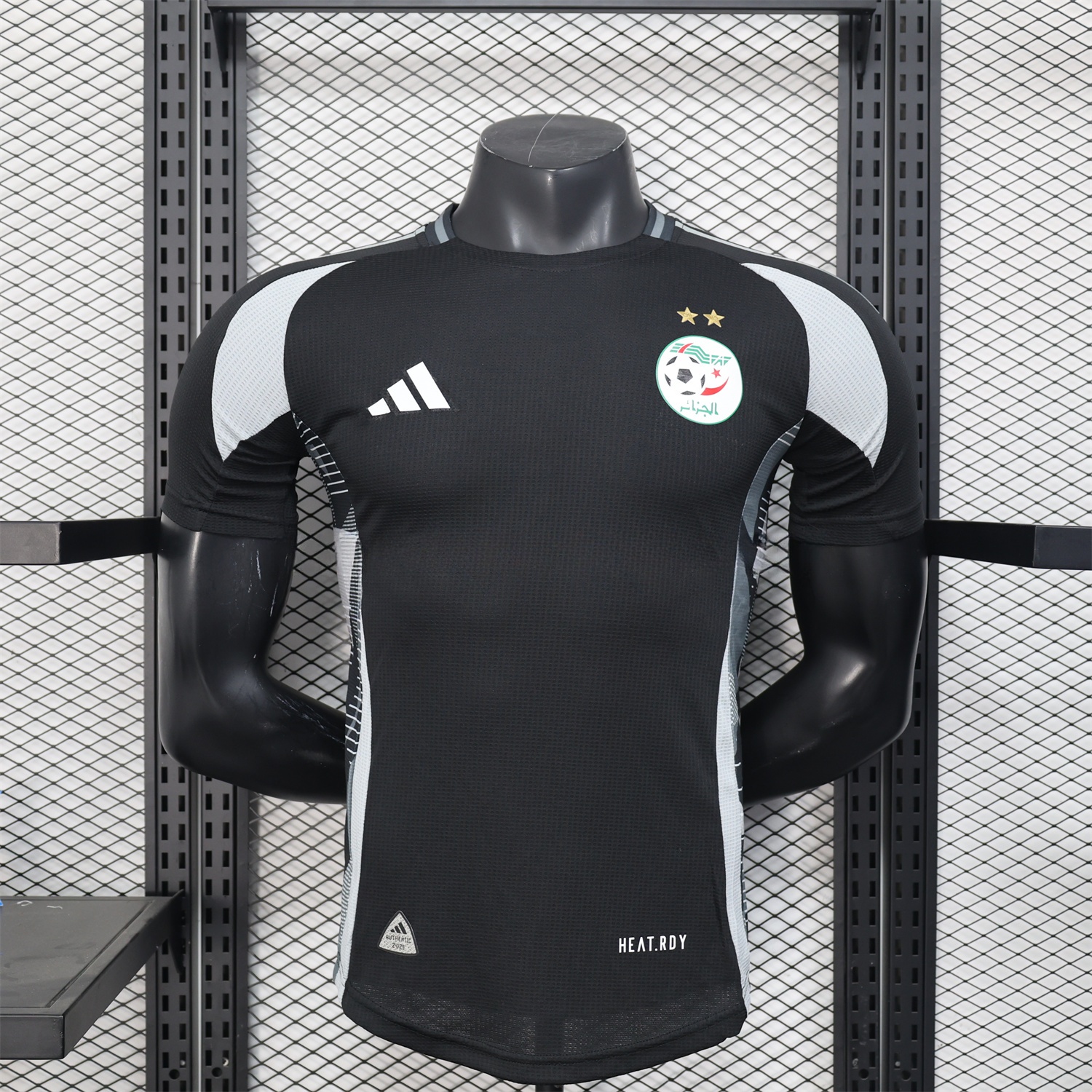 Algeria 25-26 Pure Black Jersey with Grey Block - Player Version - UnitedFutballJersey