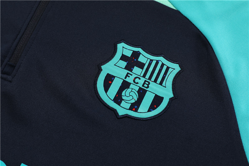B.A.R.S.A 23-24 Long Sleeve Training Set -Black and Blue - UnitedFutballJersey