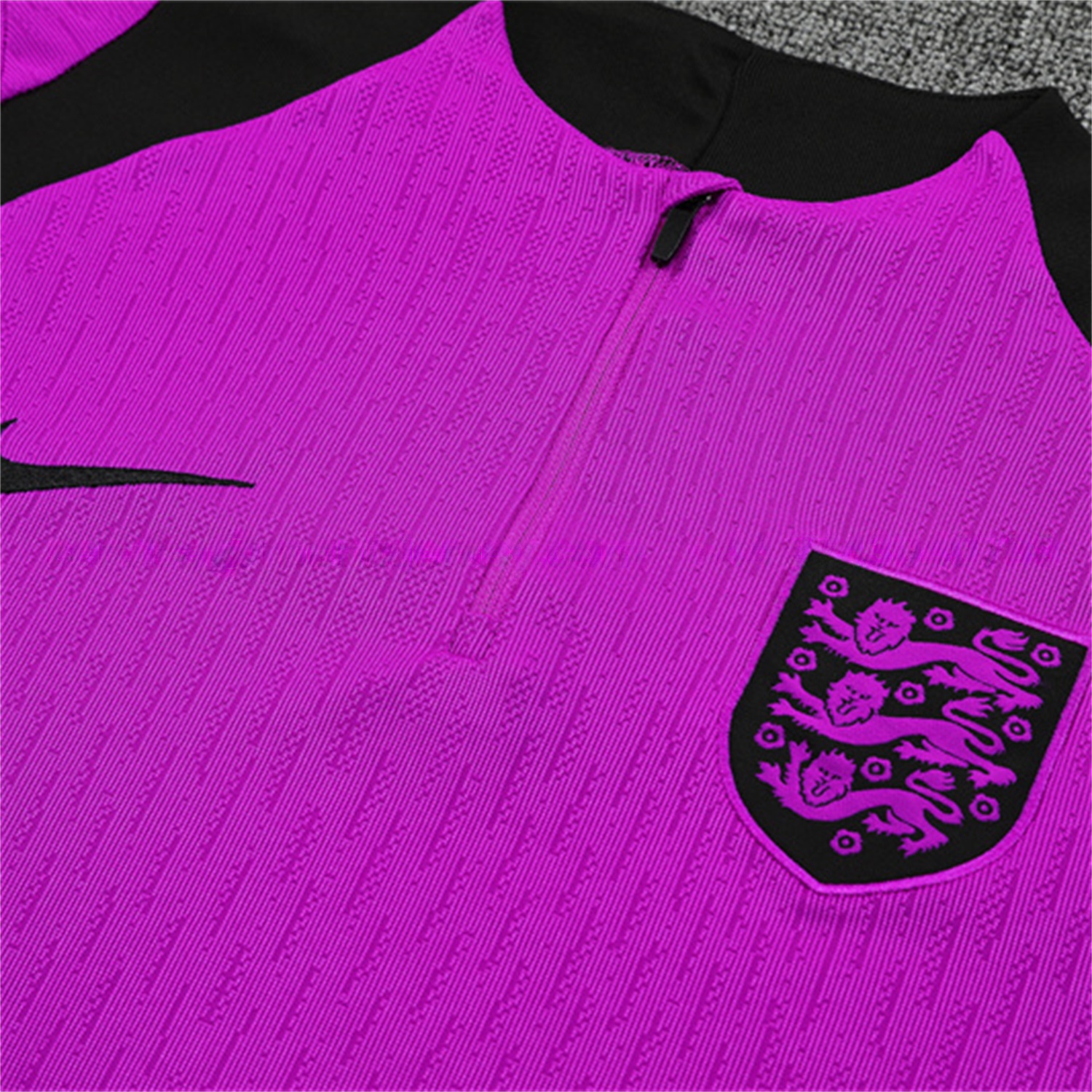 England 25-26 Kids Long Sleeve Training Set - Player Version - Purple Top and Black Pants - UnitedFutballJersey