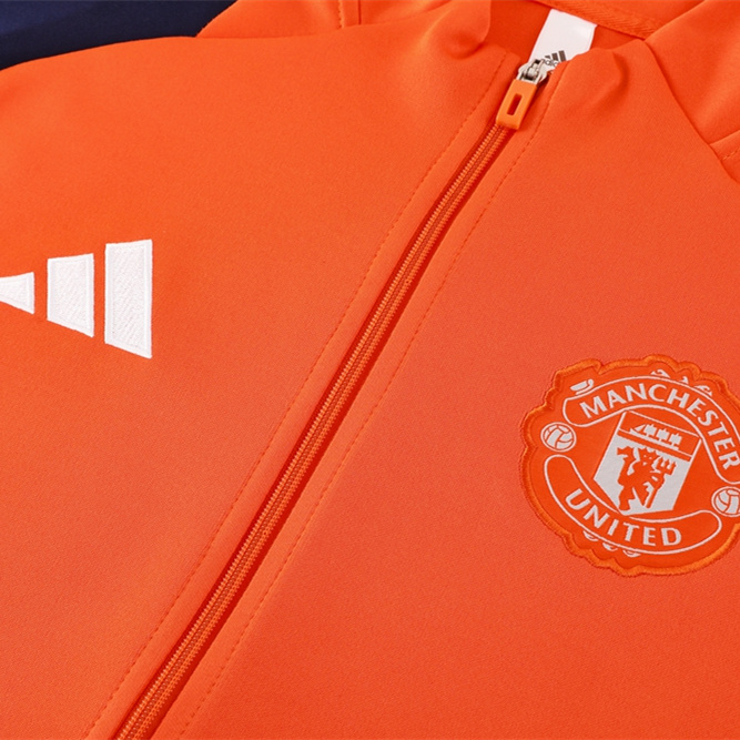Manchester United 24-25 Jacket Training Tracksuit - Orange - UnitedFutballJersey