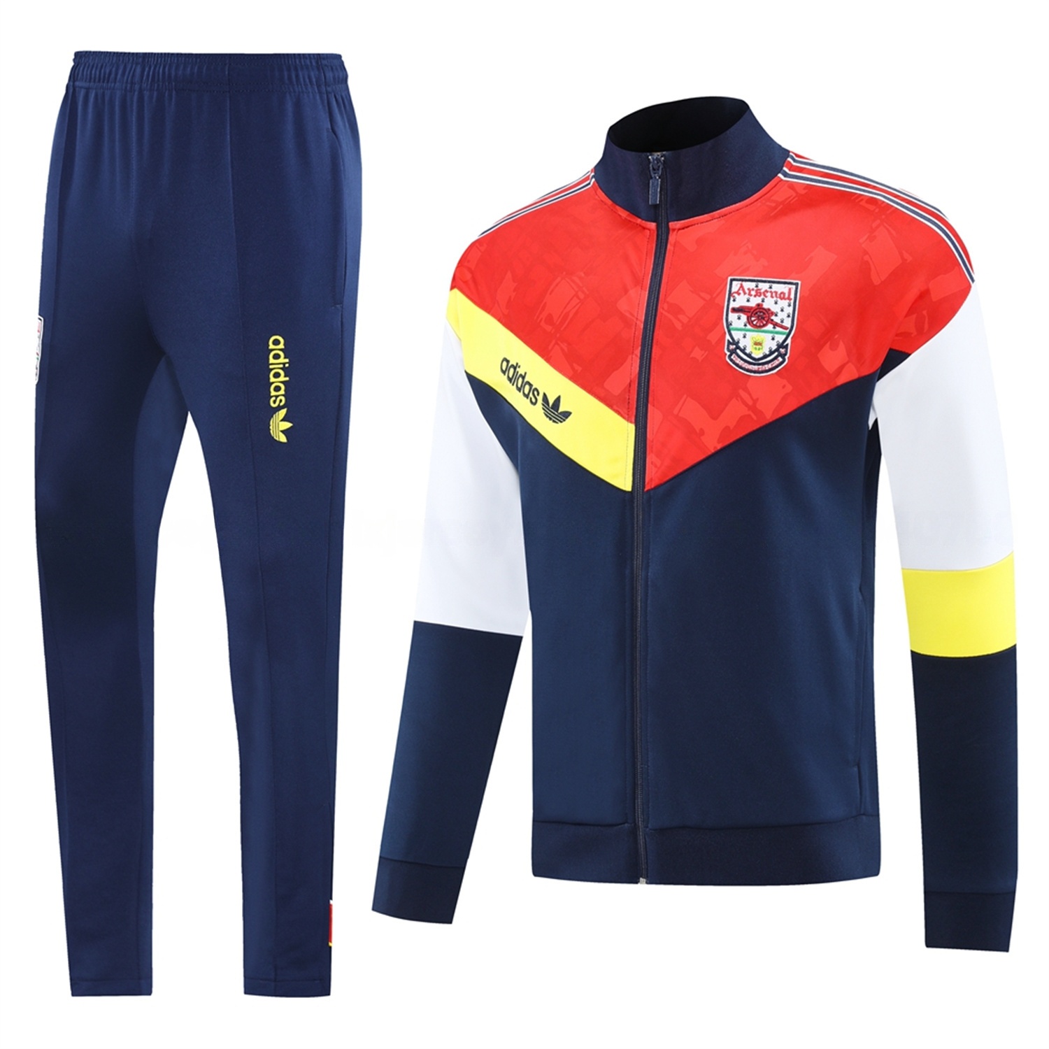 Arsenal 25-26 Jacket Training Tracksuit - Red Blue Throwback Jackets & Blue Pants - UnitedFutballJersey