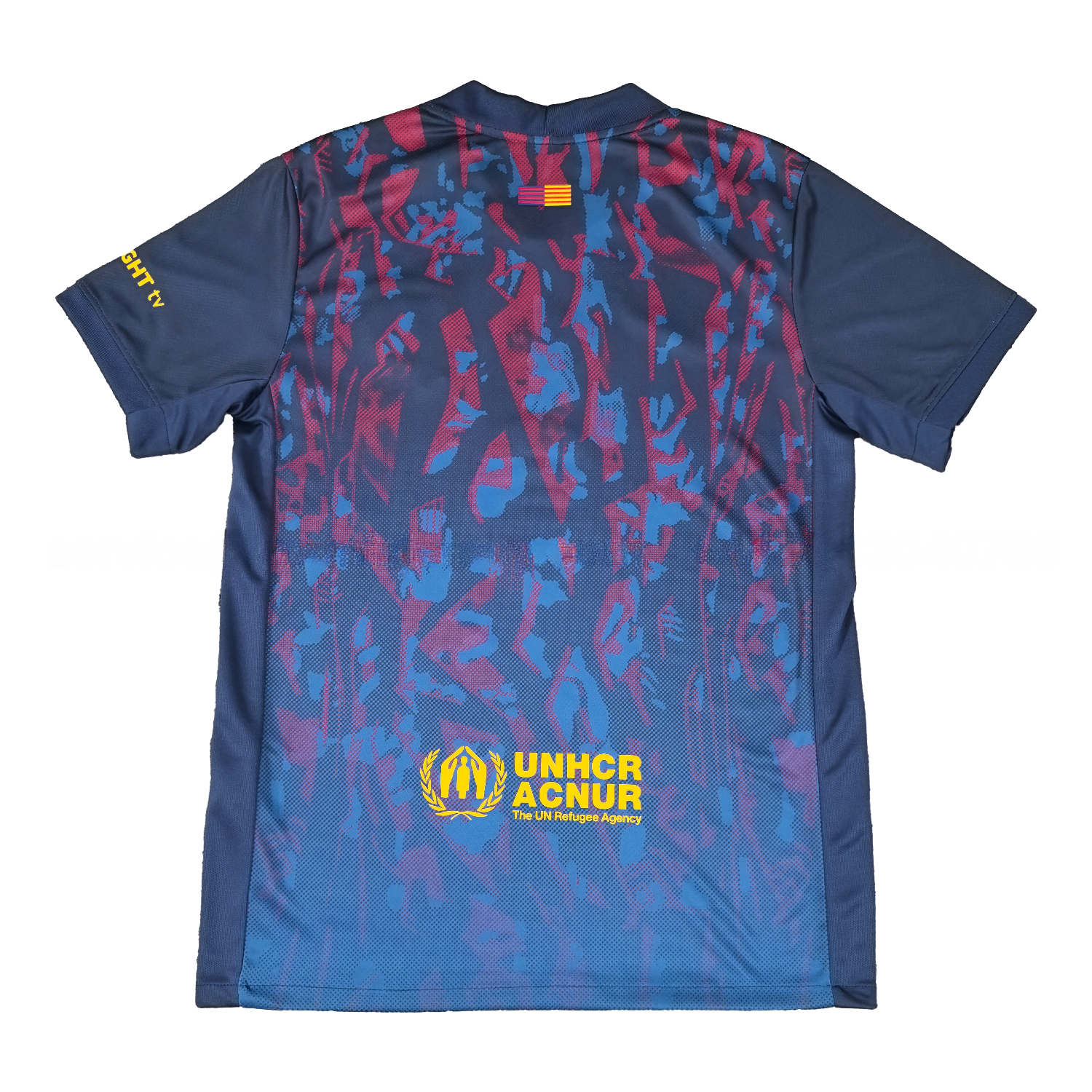 Barcelona 25-26 Deep Blue Training Jersey with Red and Blue Tree Pattern - Fans Version - UnitedFutballJersey