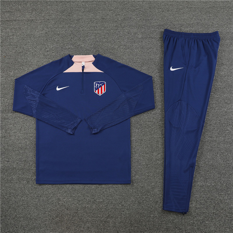 Atletico Madrid 23-24 Kids Long Sleeve Training Set Royal Blue - UnitedFutballJersey